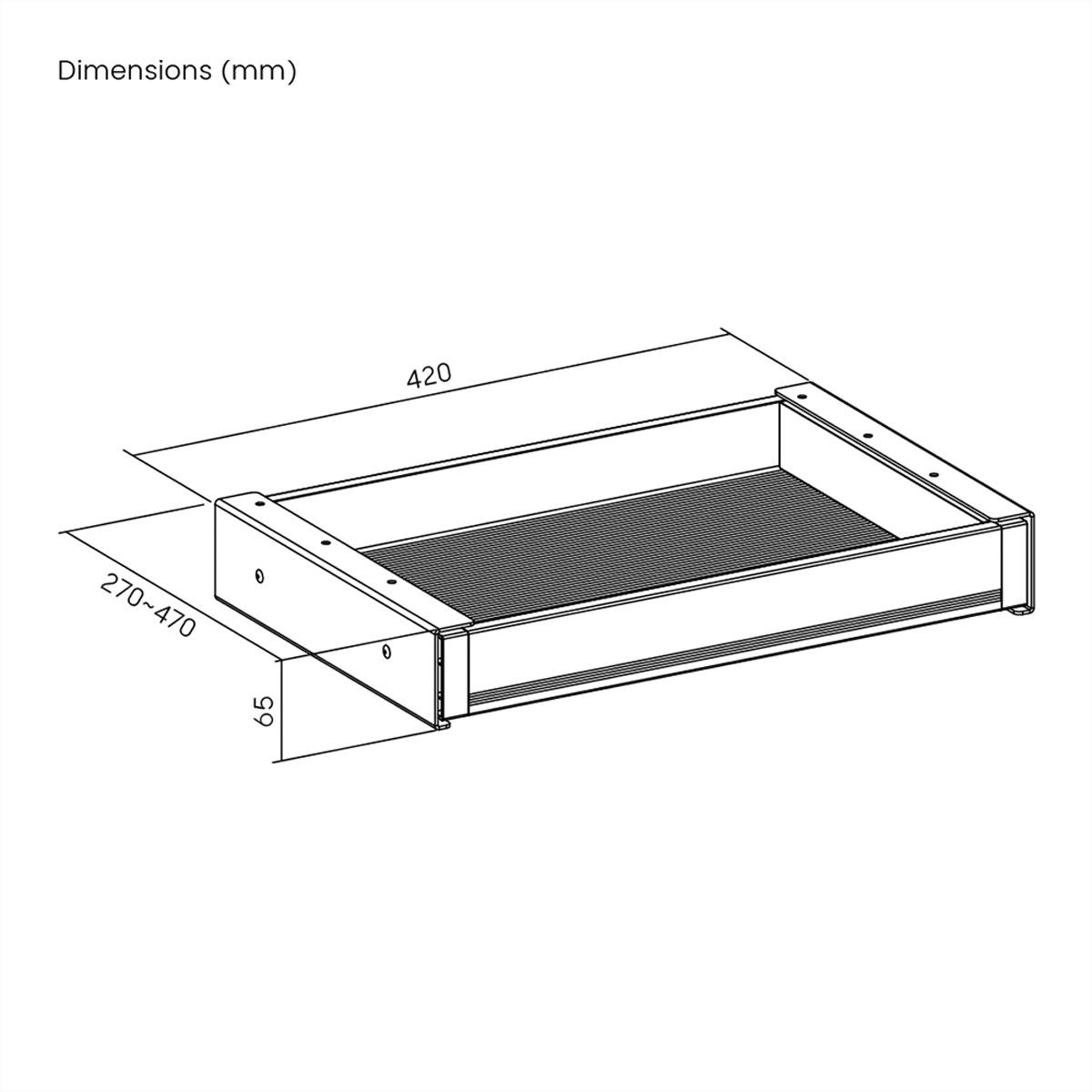 VALUE Tiroir sous bureau ultra-mince, taille moyenne, blanc-1