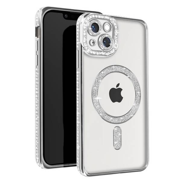 Coque Diamant pour iPhone 13 Protection MagSafe Contour Strass