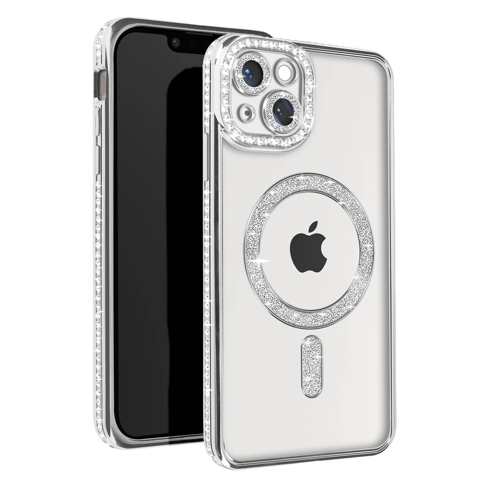 Coque Diamant pour iPhone 13 Protection MagSafe Contour Strass-0