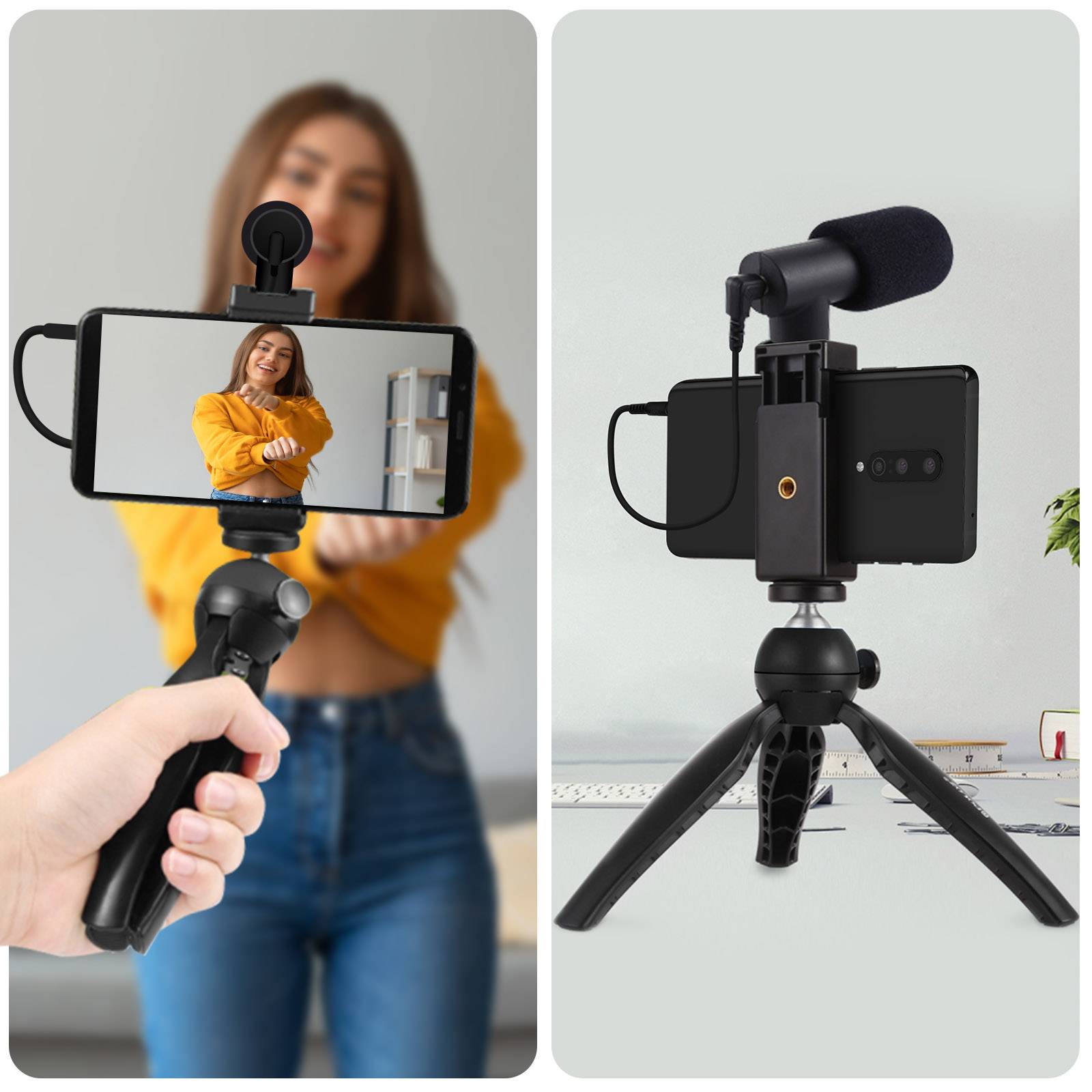 Pack Stream et Vlog pour Smartphone avec Trépied Stable et Micro-4