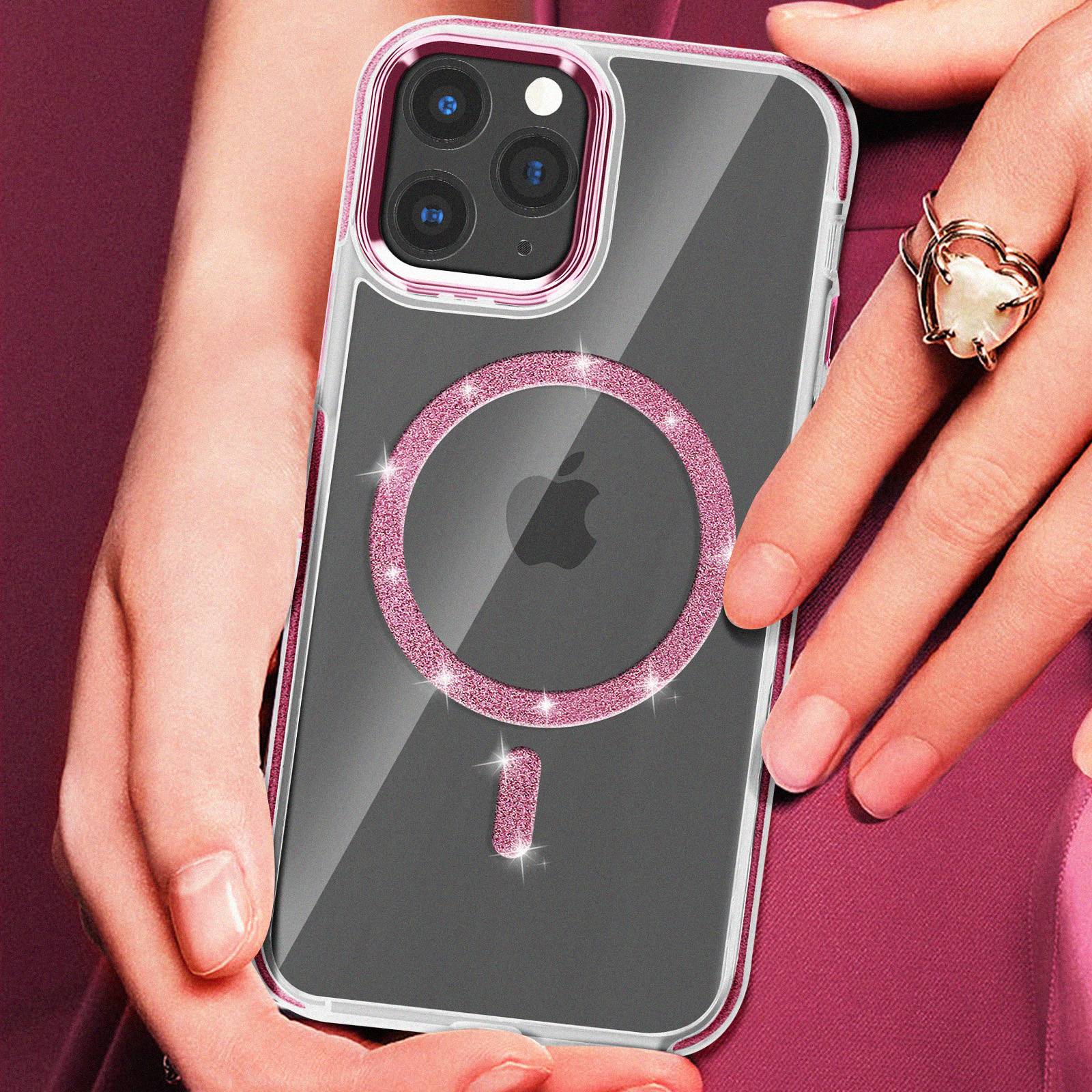 Coque MagSafe pour iPhone 11 Pro Silicone Pailleté-2