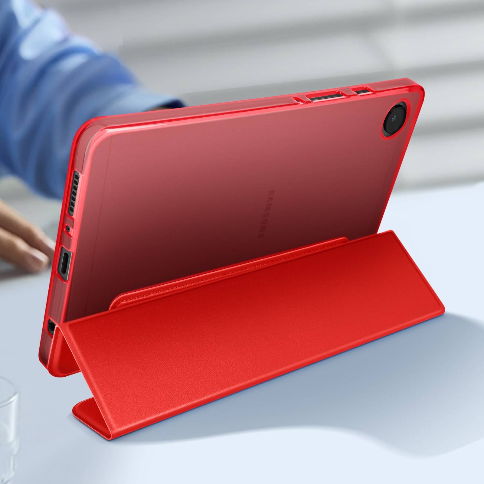 Étui pour Samsung Tab A9 Clapet Support Trois volets Mise en veille-2
