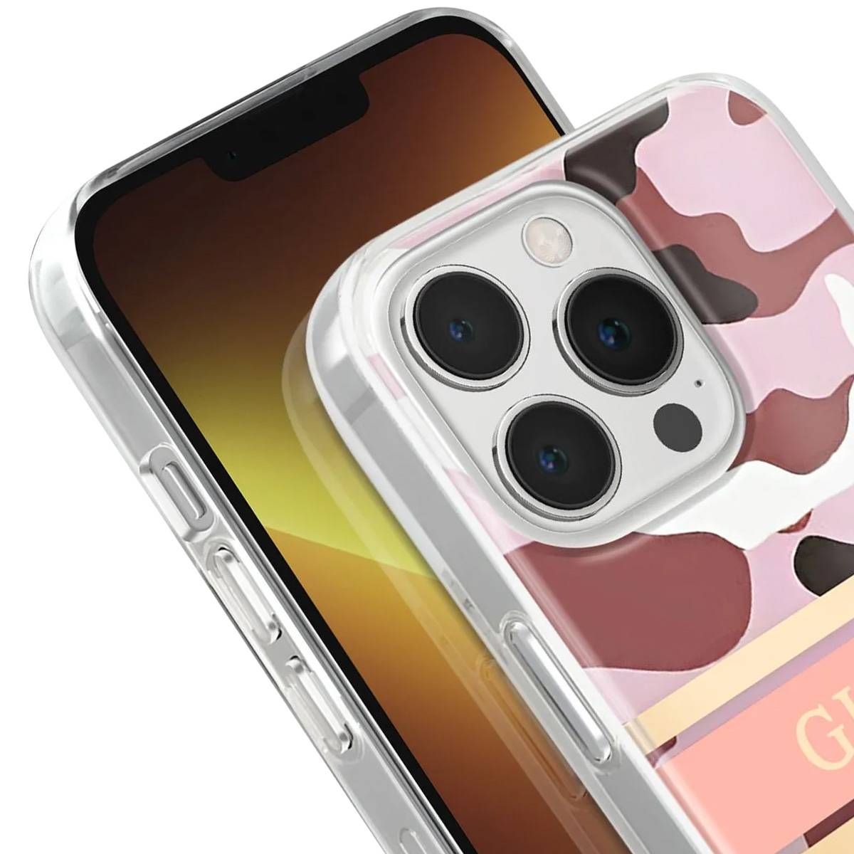 Coque pour Apple iPhone 13 Pro Camo avec lanière nylon-1