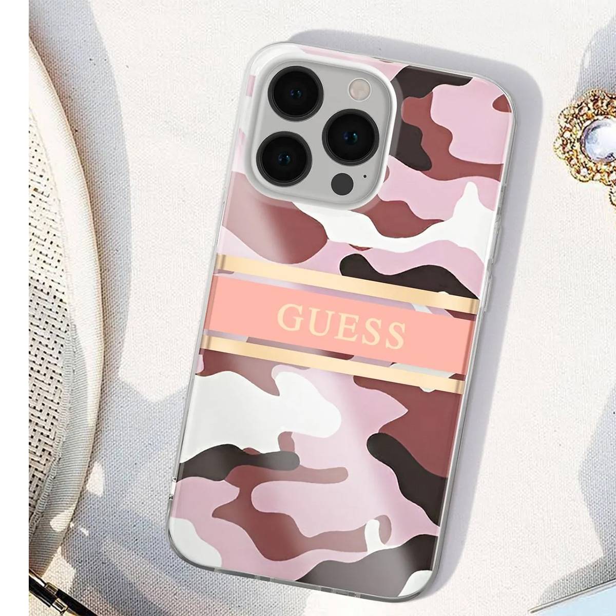 Coque pour Apple iPhone 13 Pro Camo avec lanière nylon-2