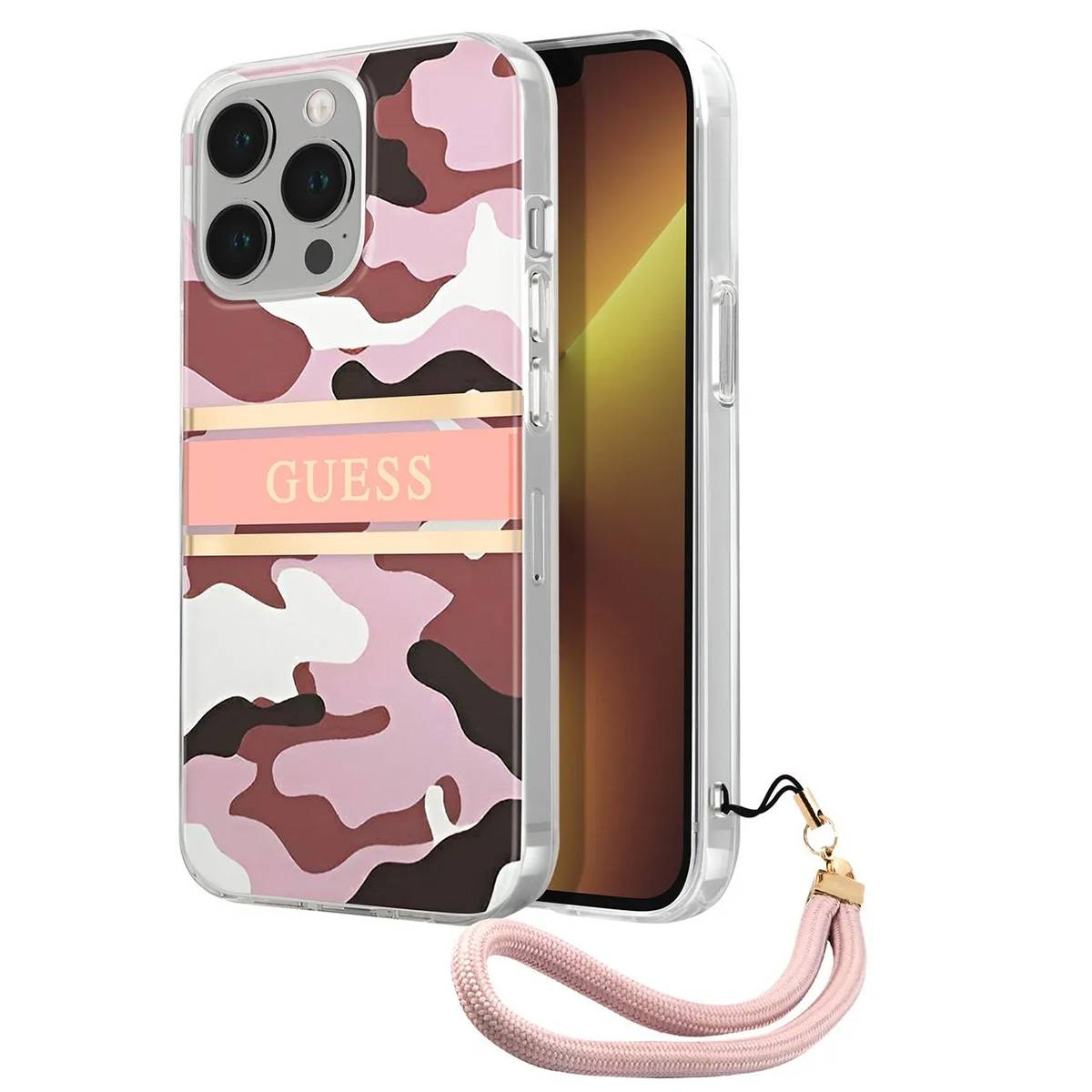 Coque pour Apple iPhone 13 Pro Camo avec lanière nylon-4