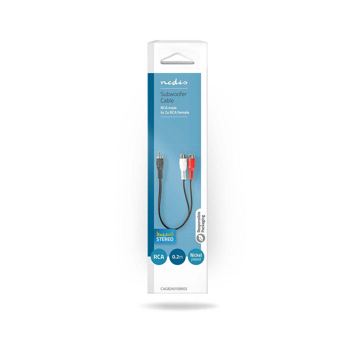 Câble Subwoofer RCA 0.20m Mâle vers 2xRCA Femelle Connexion Stable-3