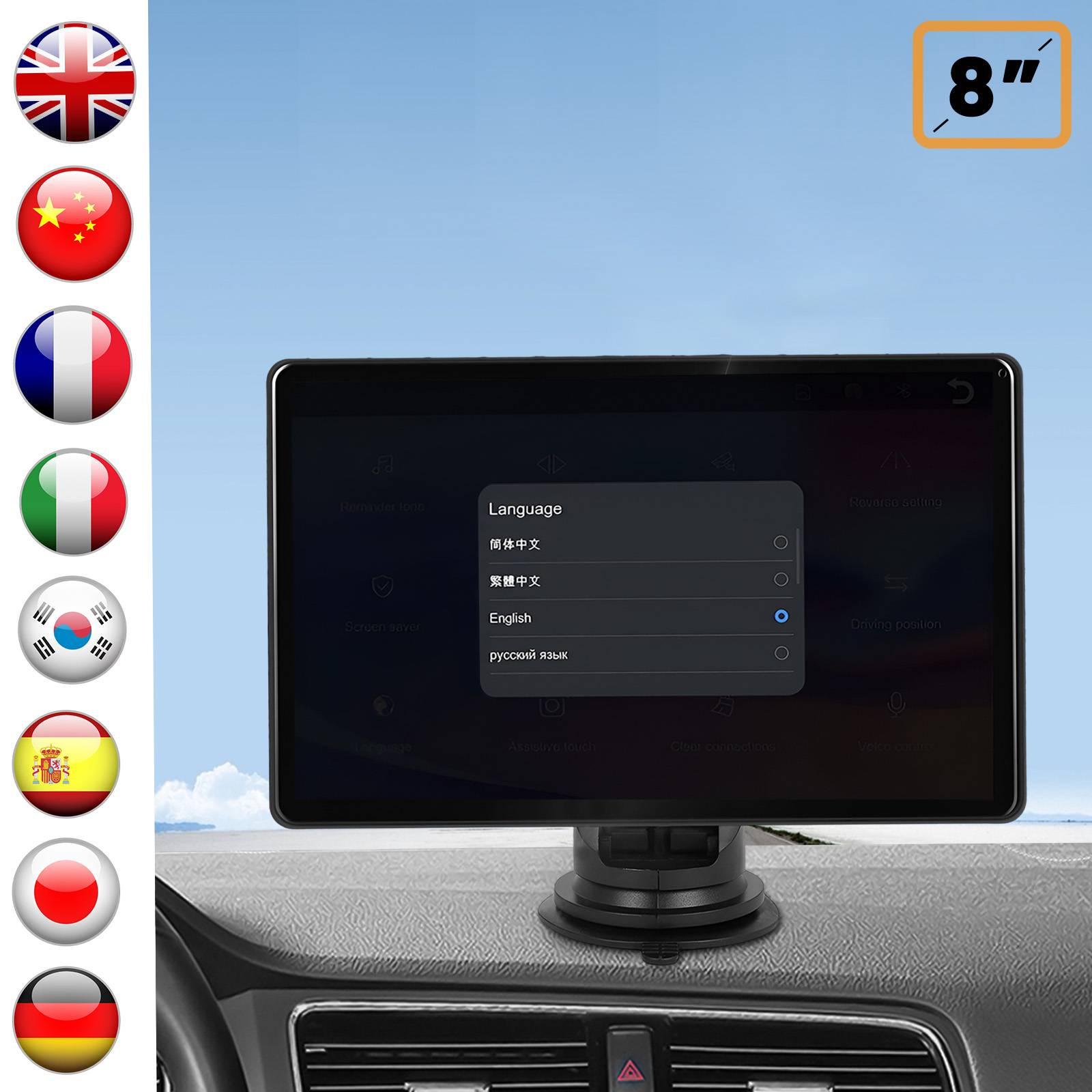 Écran Tactile 8 pouces pour CarPlay Android Auto-1