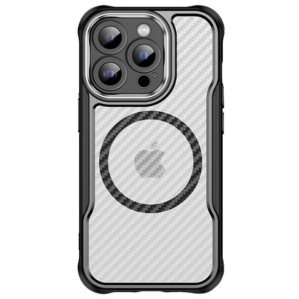 Coque pour iPhone 15 Pro Max MagSafe Dos Carbone Antichoc Renforcé
