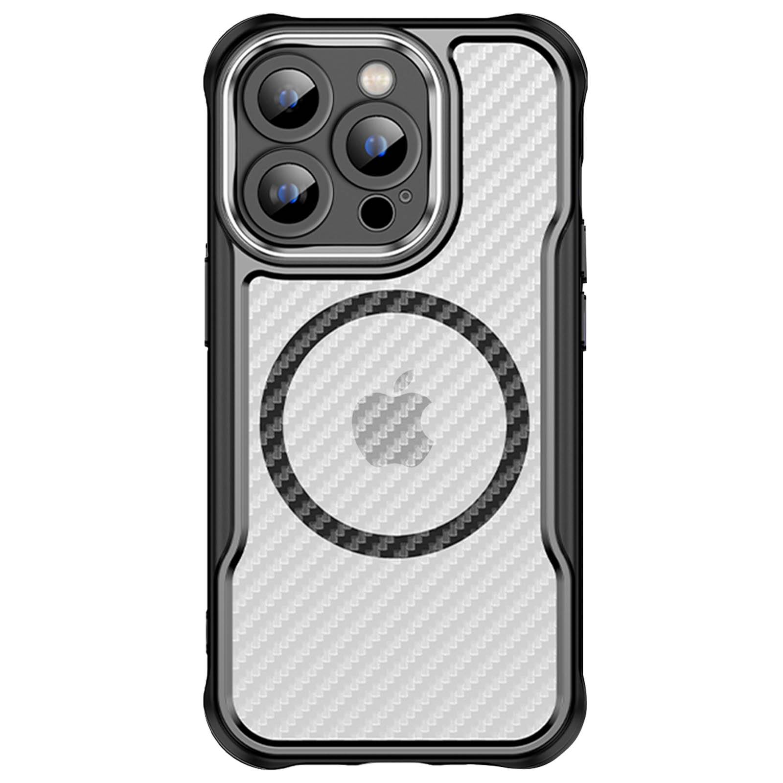 Coque pour iPhone 15 Pro Max MagSafe Dos Carbone Antichoc Renforcé-0