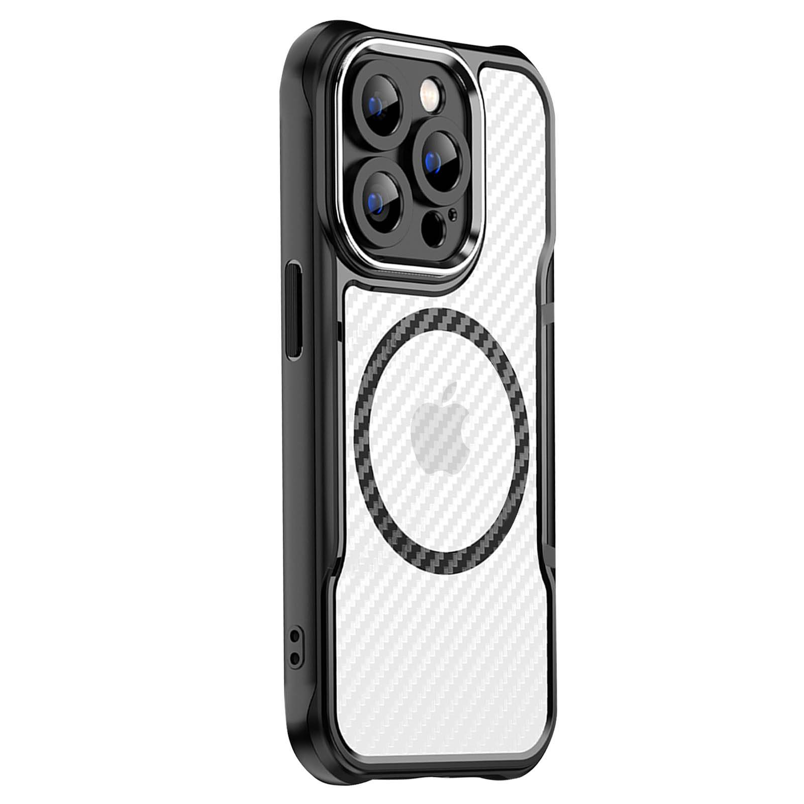 Coque pour iPhone 15 Pro Max MagSafe Dos Carbone Antichoc Renforcé-1