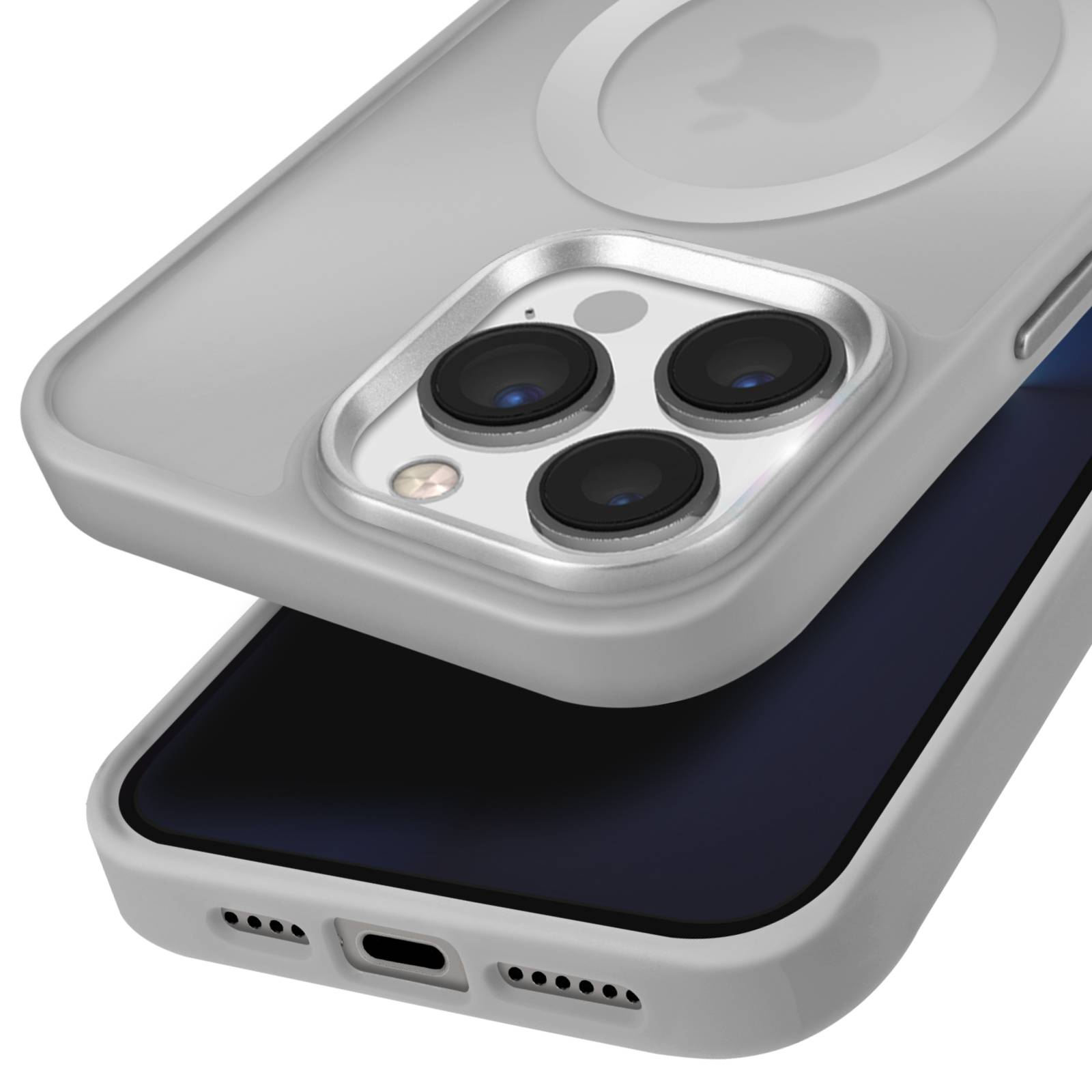 Coque MagSafe pour iPhone 13 Pro Max Dos Mat Givré Contour-1