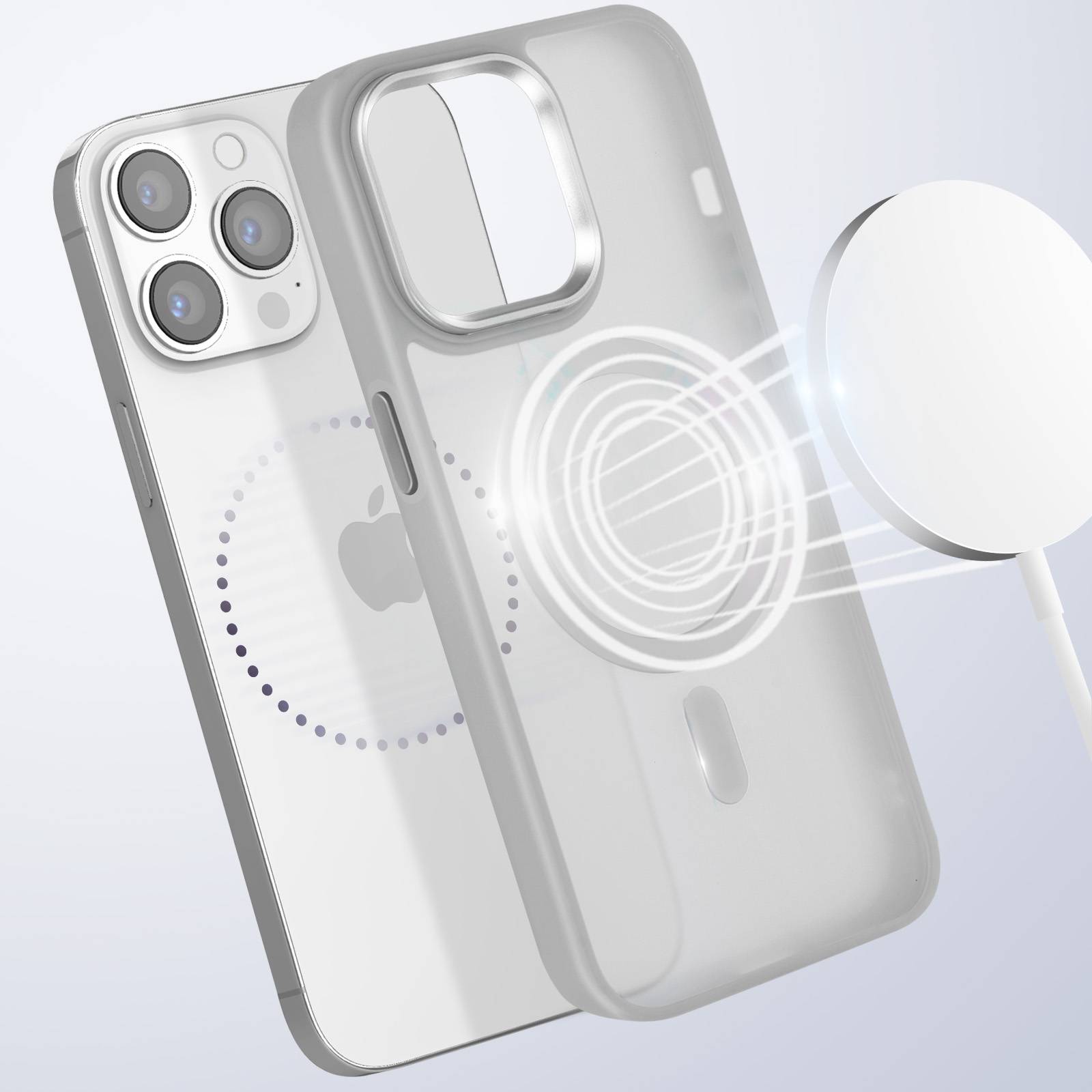 Coque MagSafe pour iPhone 13 Pro Max Dos Mat Givré Contour-2