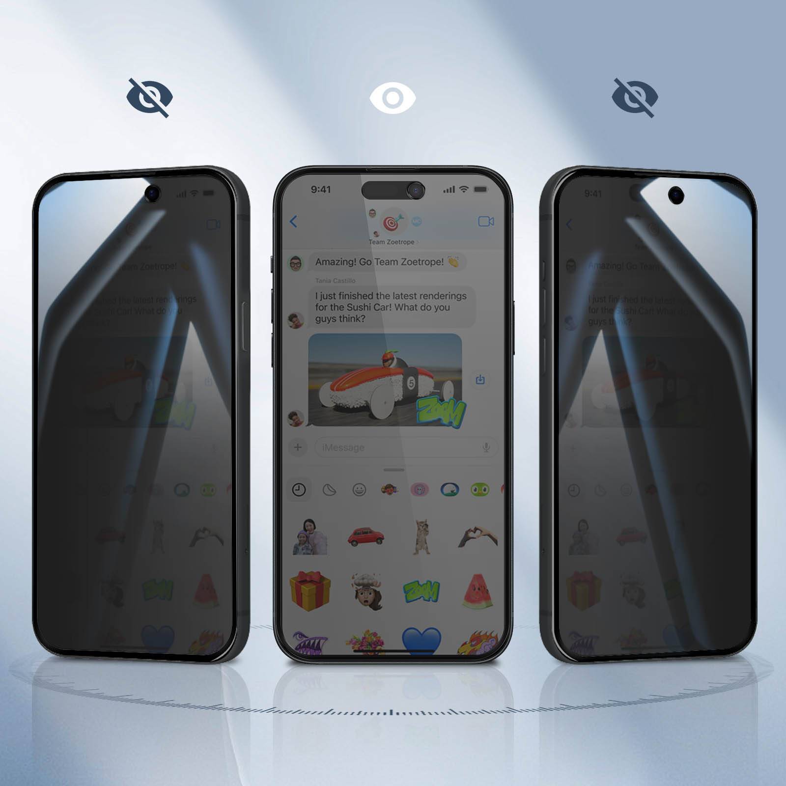 Verre Trempé pour iPhone 15 Pro Anti-espion Dureté 9H-3