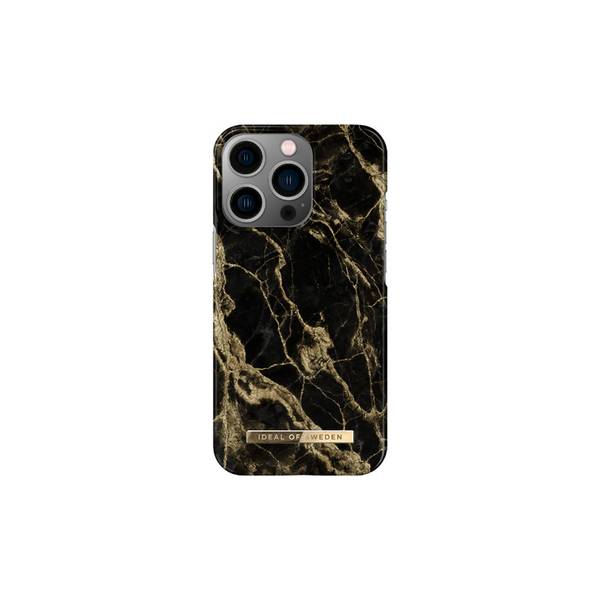 Coque pour iPhone 13 Pro Modèle Golden Smoke Marble Compatible Charge Sans Fil