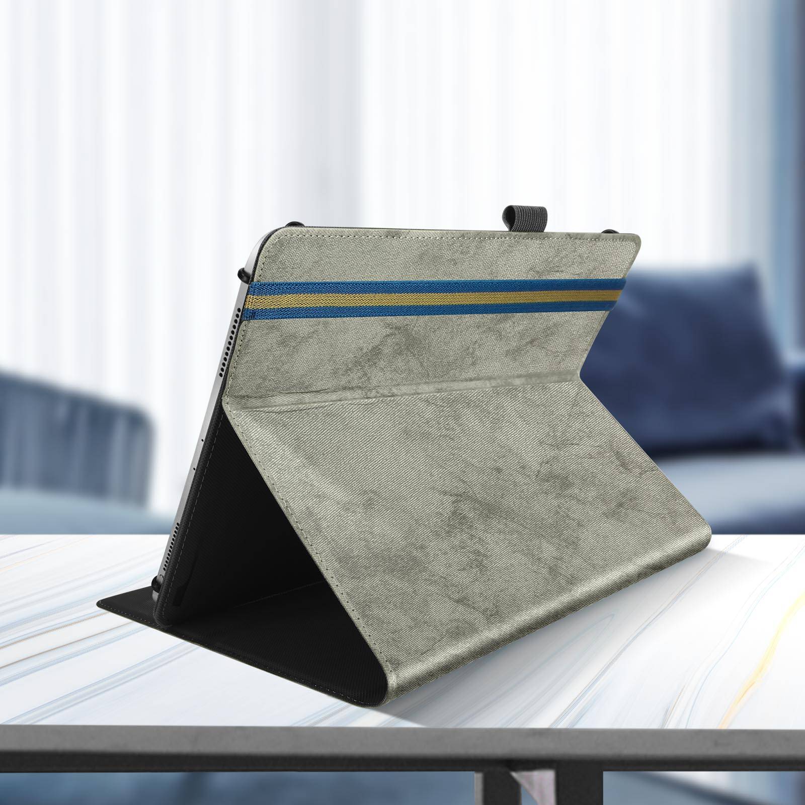 Étui pour Tablette 10 pouces Universel Simili cuir Design marbre Support vidéo-3