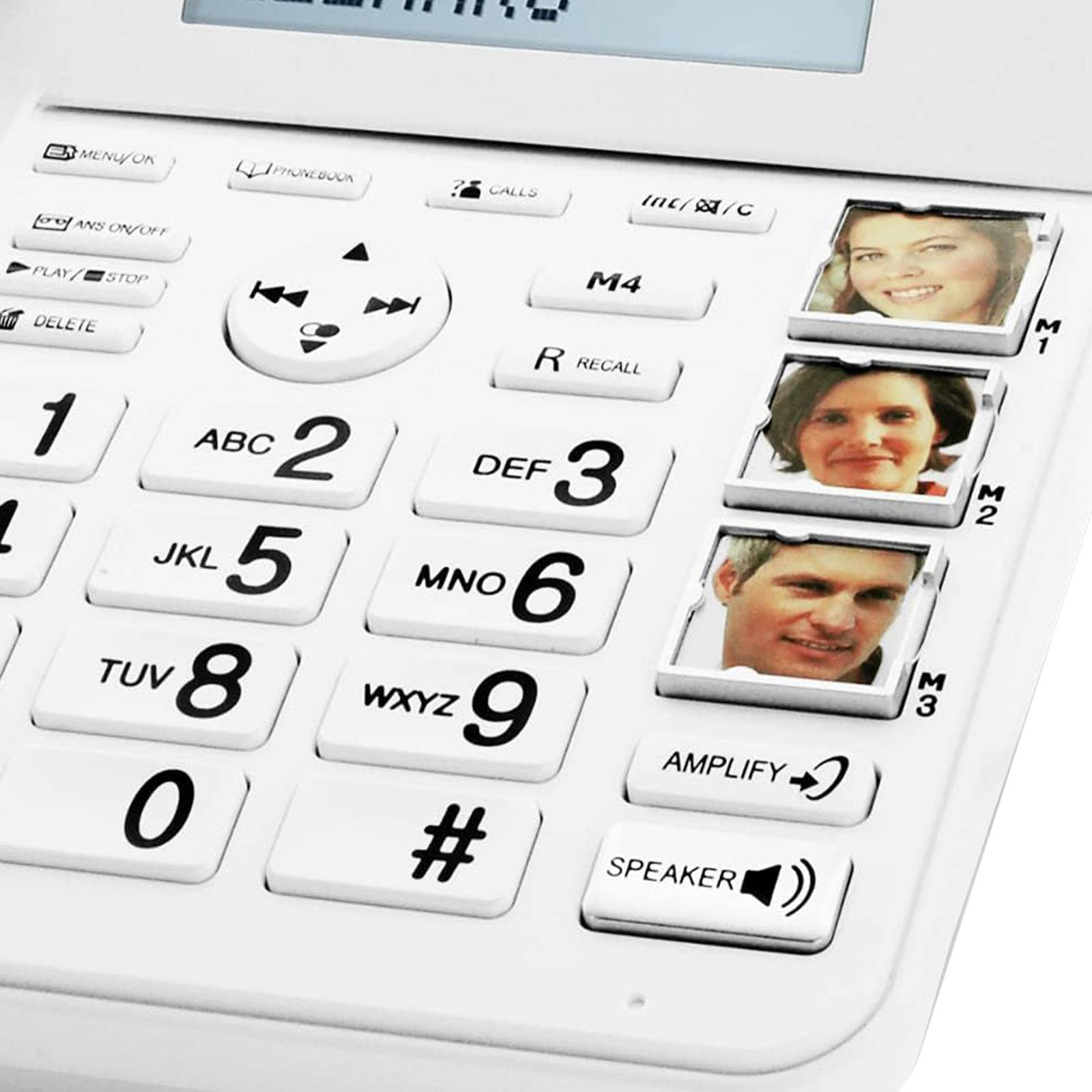 Téléphone Filaire Senior avec Combiné Sans Fil Touches Photo Répondeur-4
