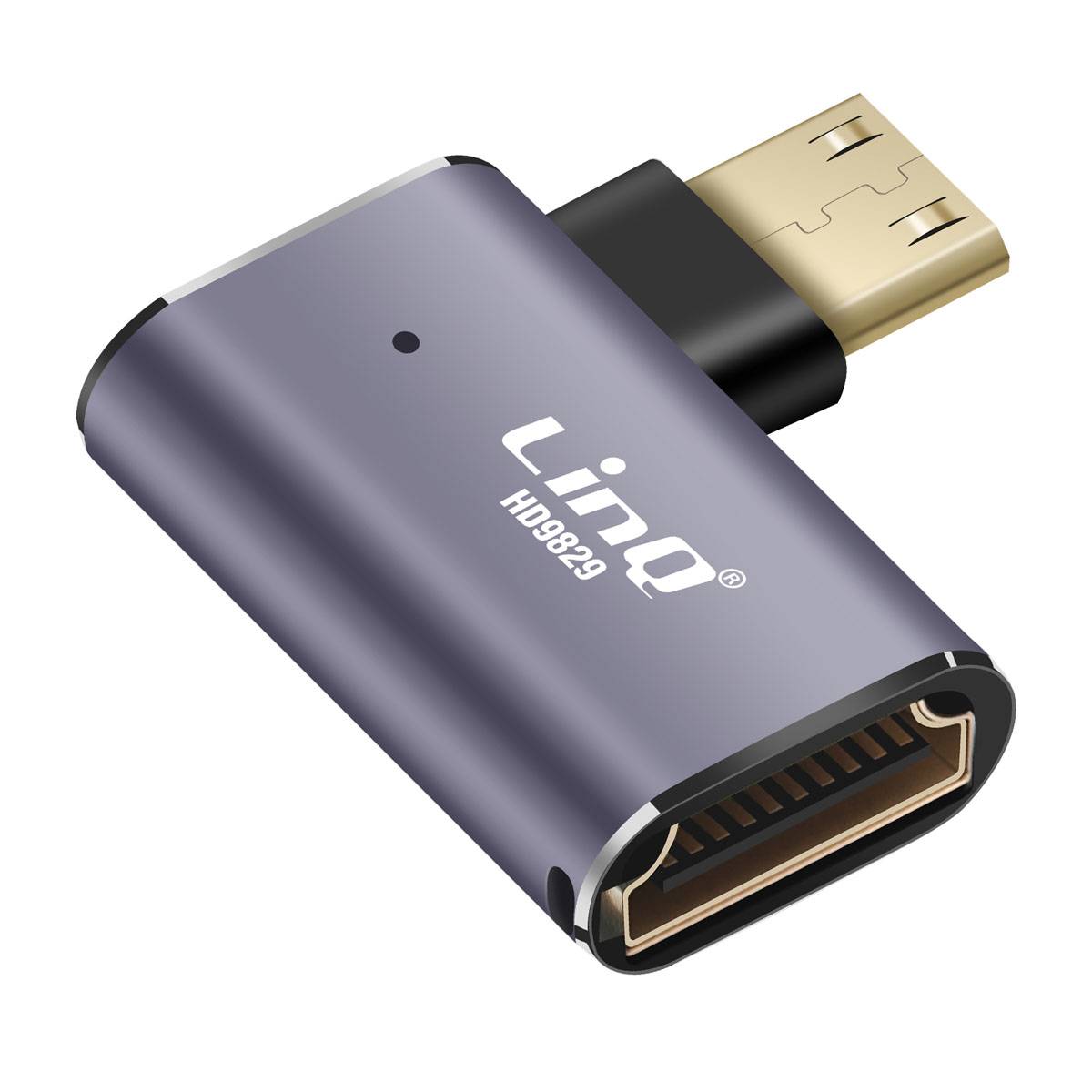 Adaptateur Vidéo 8K UHD HDMI Femelle vers Mini HDMI Mâle Coudé à Gauche-0