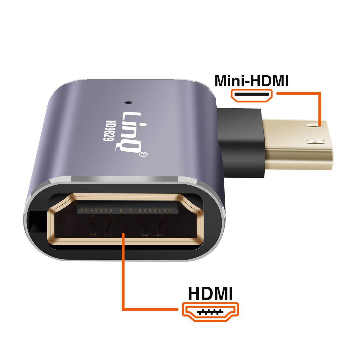 Adaptateur Vidéo 8K UHD HDMI Femelle vers Mini HDMI Mâle Coudé à Gauche-3