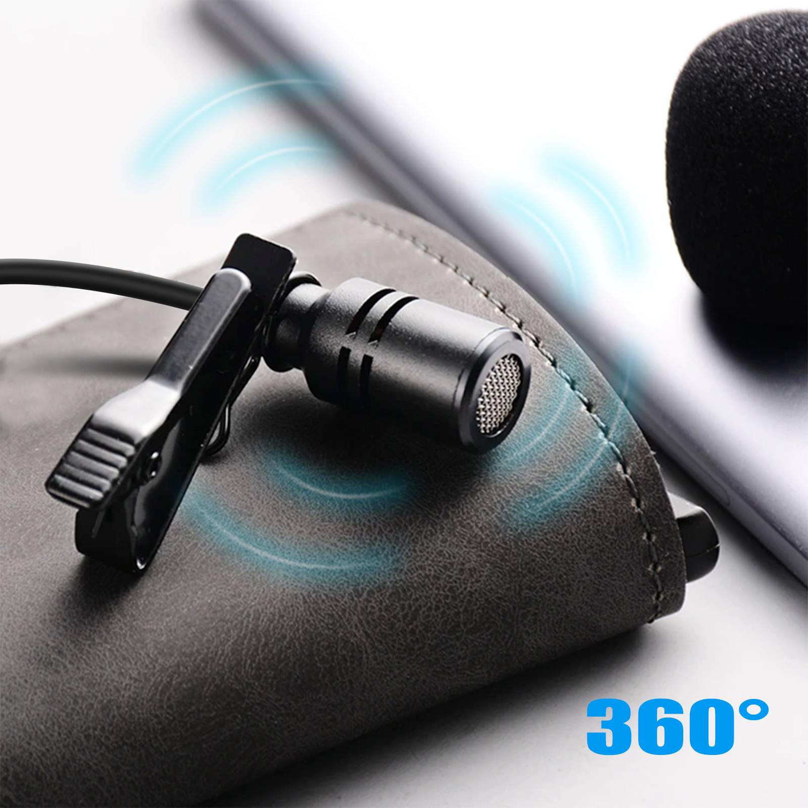 Micro Cravate USB-C Omnidirectionnel Bonnette Anti-vent 1.5m-2