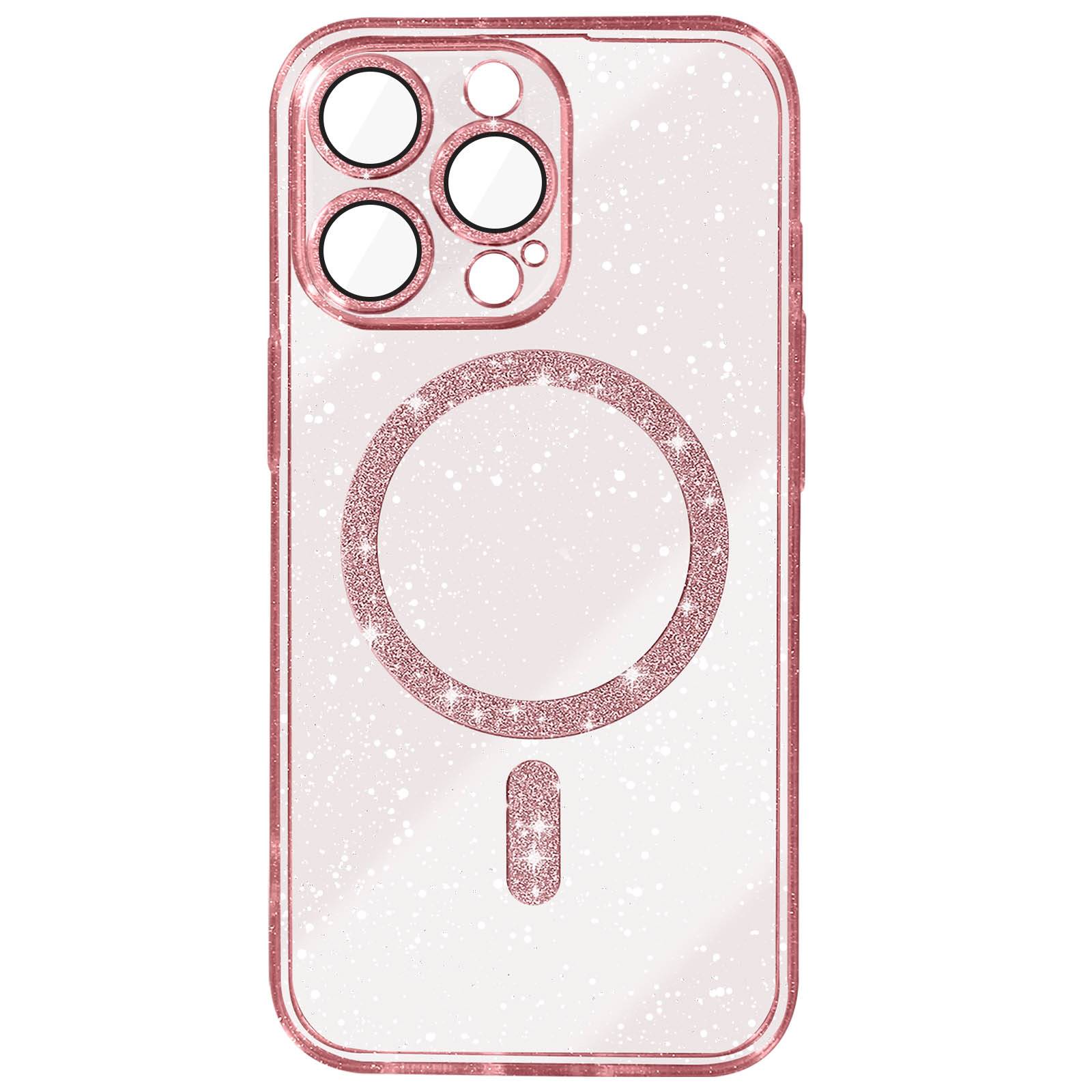 Coque MagSafe pour iPhone 15 Pro Max Silicone Pailleté-0