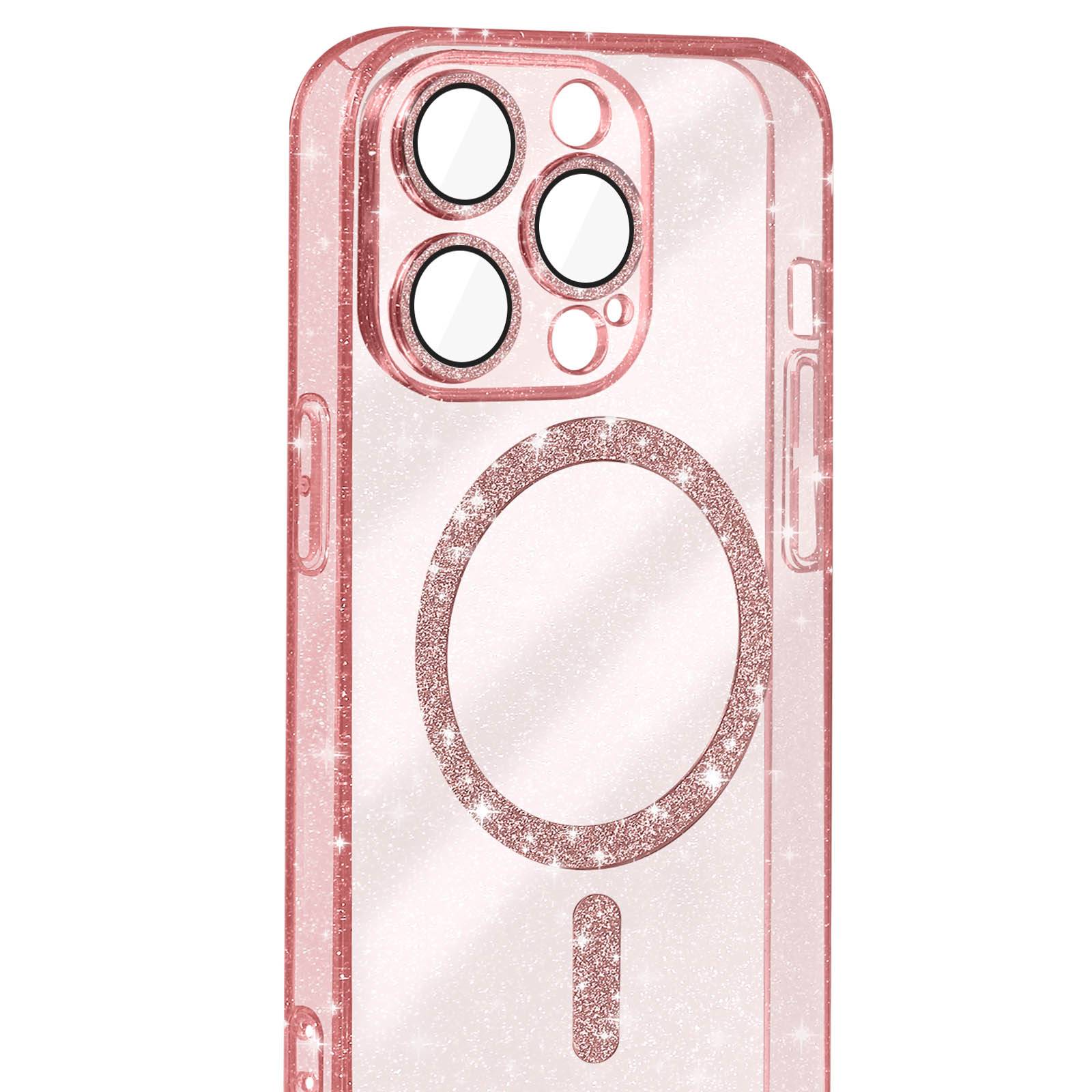 Coque MagSafe pour iPhone 15 Pro Max Silicone Pailleté-1