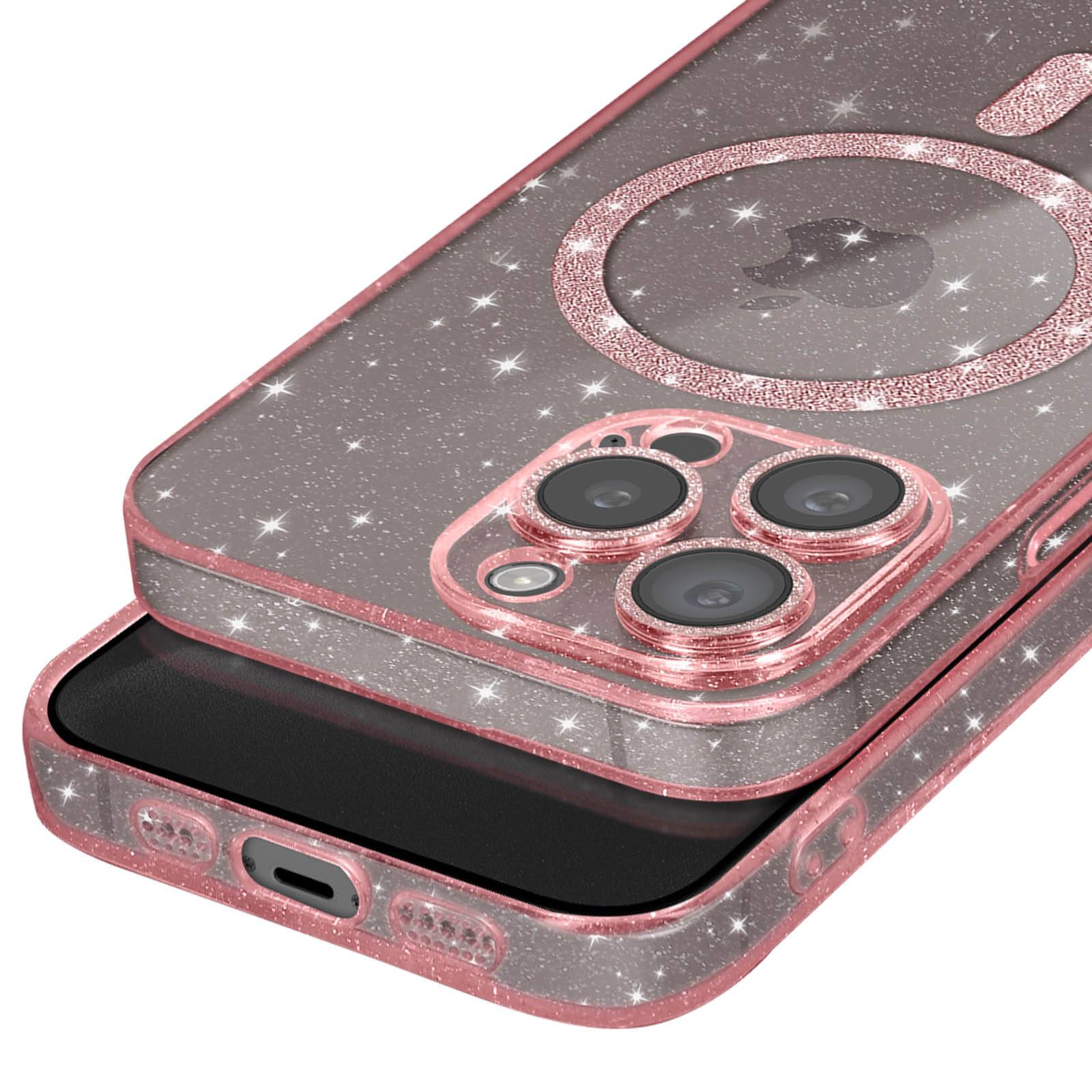 Coque MagSafe pour iPhone 15 Pro Max Silicone Pailleté-2