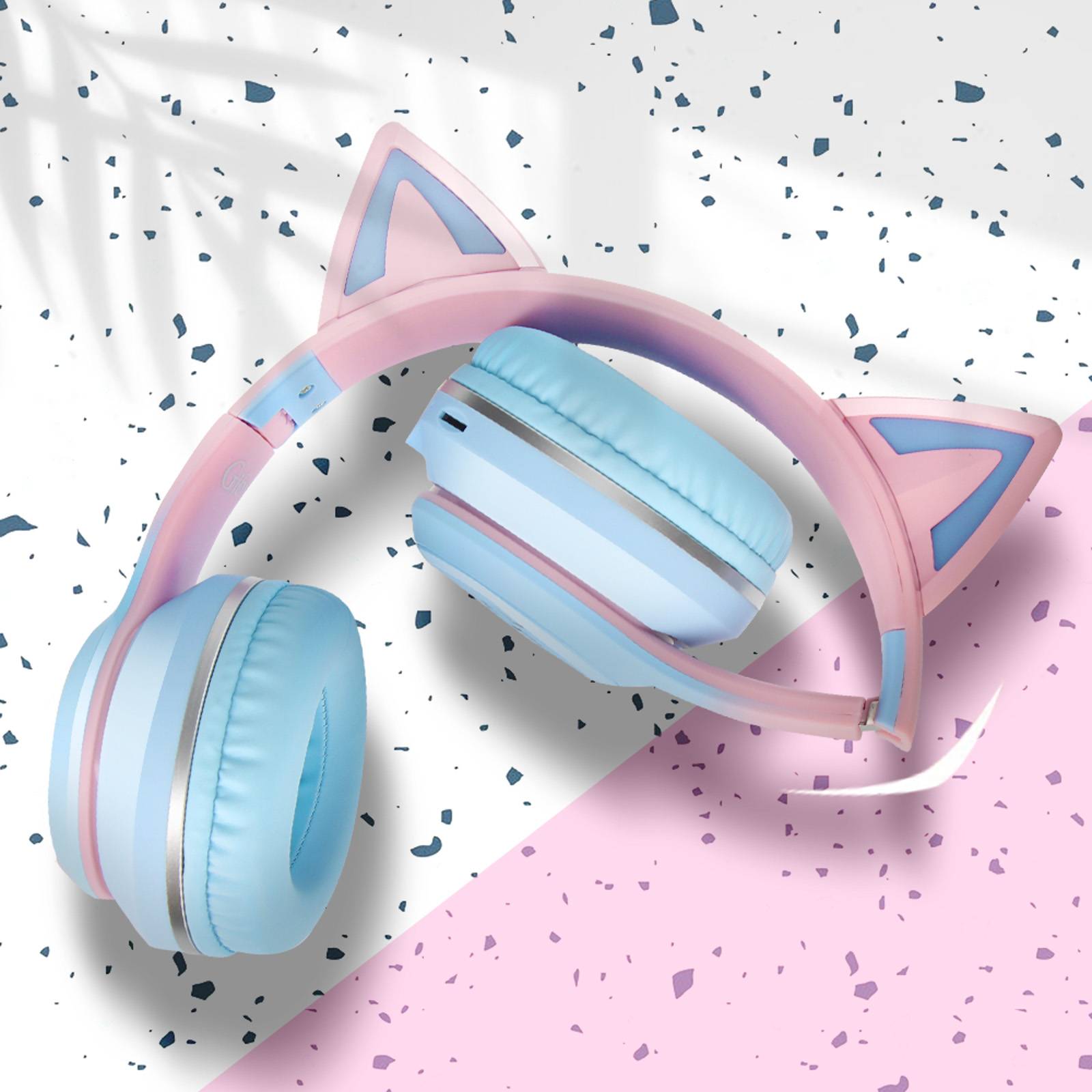 Casque Bluetooth Oreilles de Chat Lumineuses-4