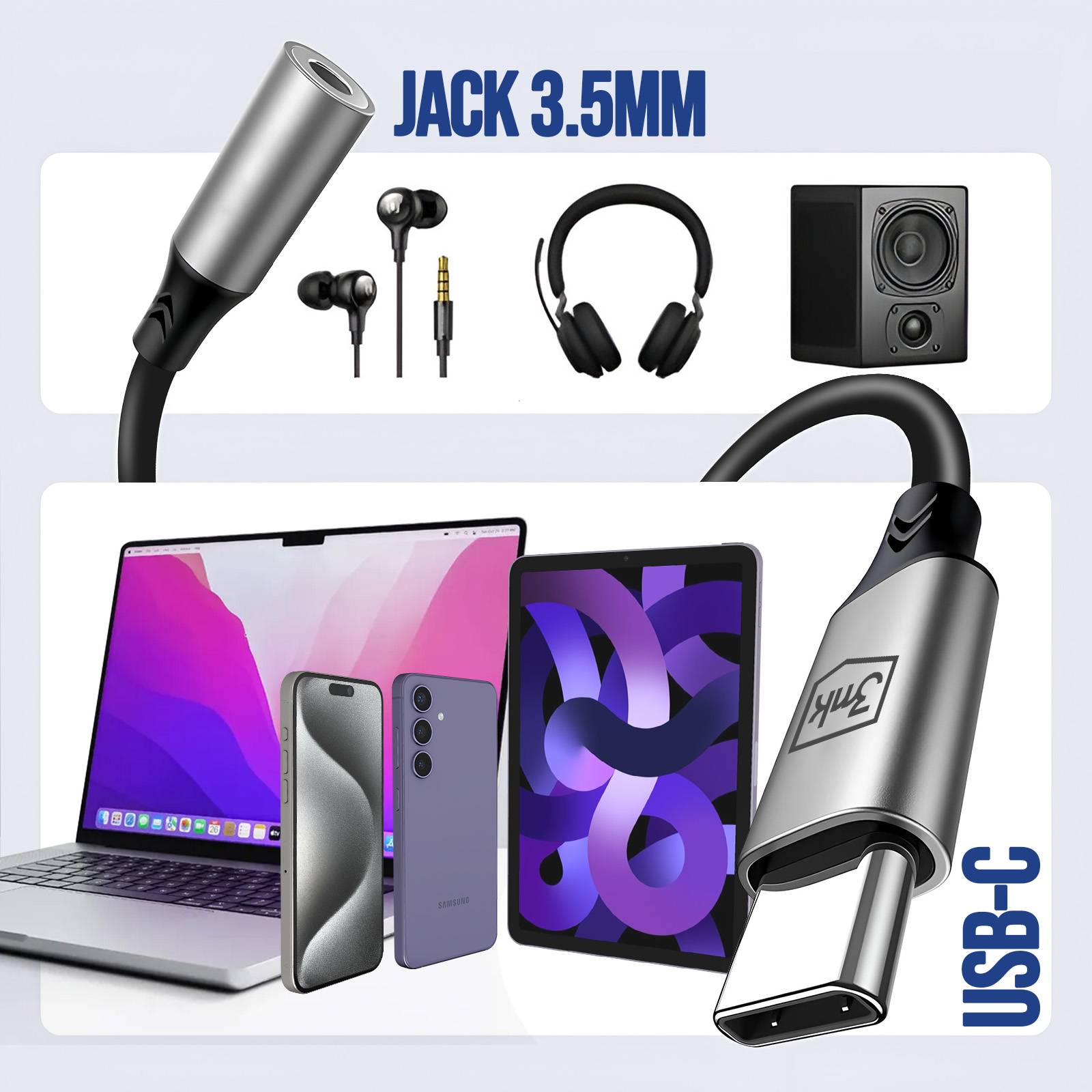Adaptateur USB C vers Jack 3.5mm Haute Qualité Sonore Compact-3
