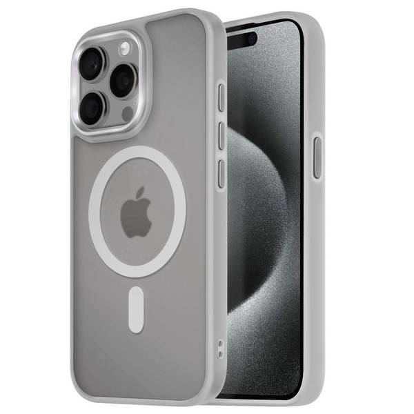 Coque MagSafe pour iPhone 15 Pro Dos Mat Givré Contour