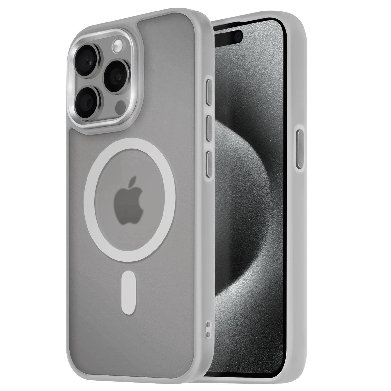 Coque MagSafe pour iPhone 15 Pro Dos Mat Givré Contour-0