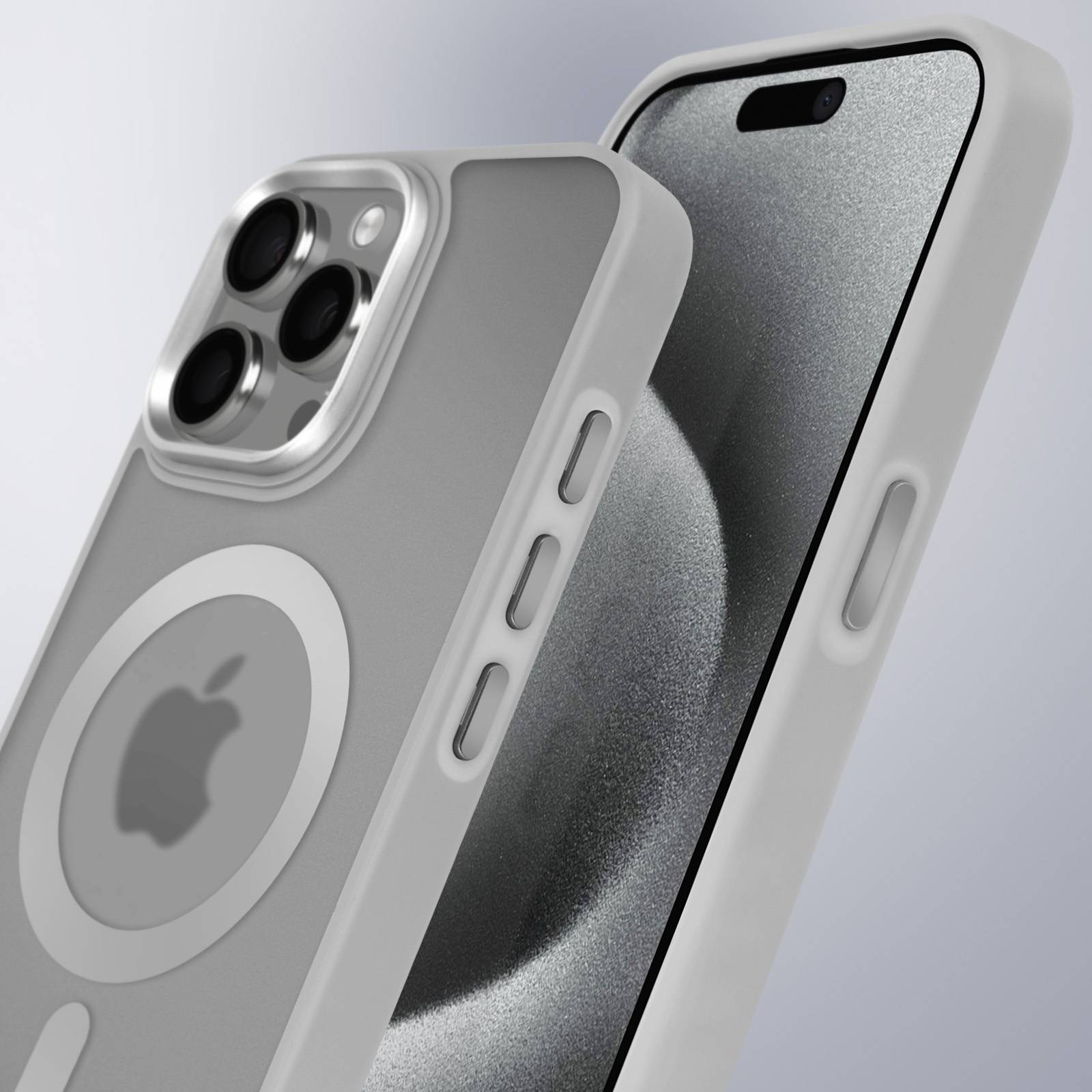 Coque MagSafe pour iPhone 15 Pro Dos Mat Givré Contour-3