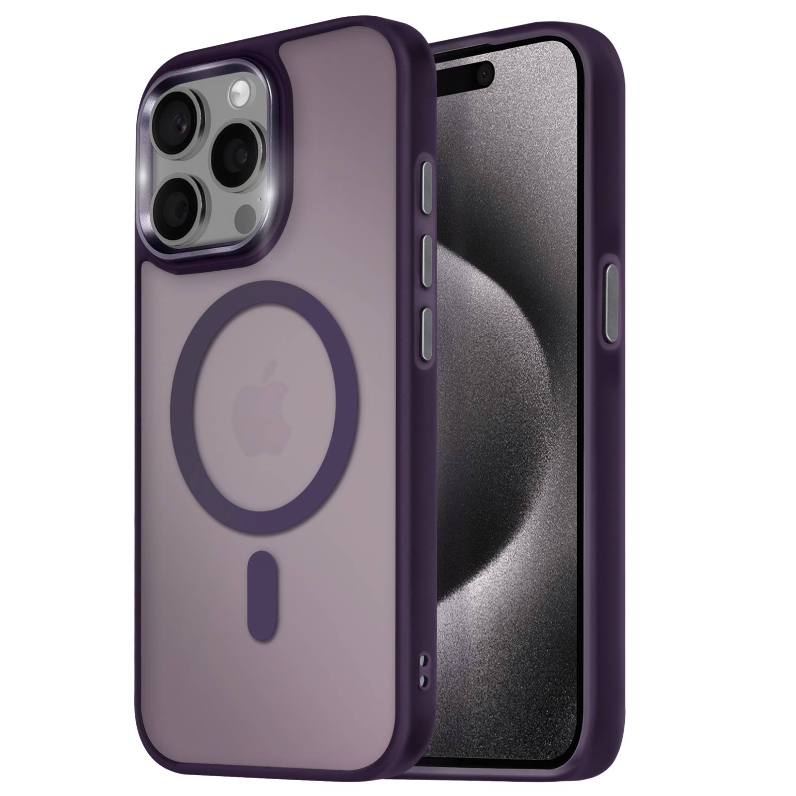 Coque MagSafe pour iPhone 15 Pro Dos Mat Givré Contour-0