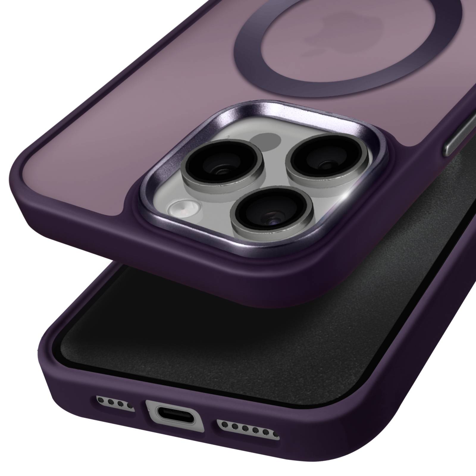 Coque MagSafe pour iPhone 15 Pro Dos Mat Givré Contour-1