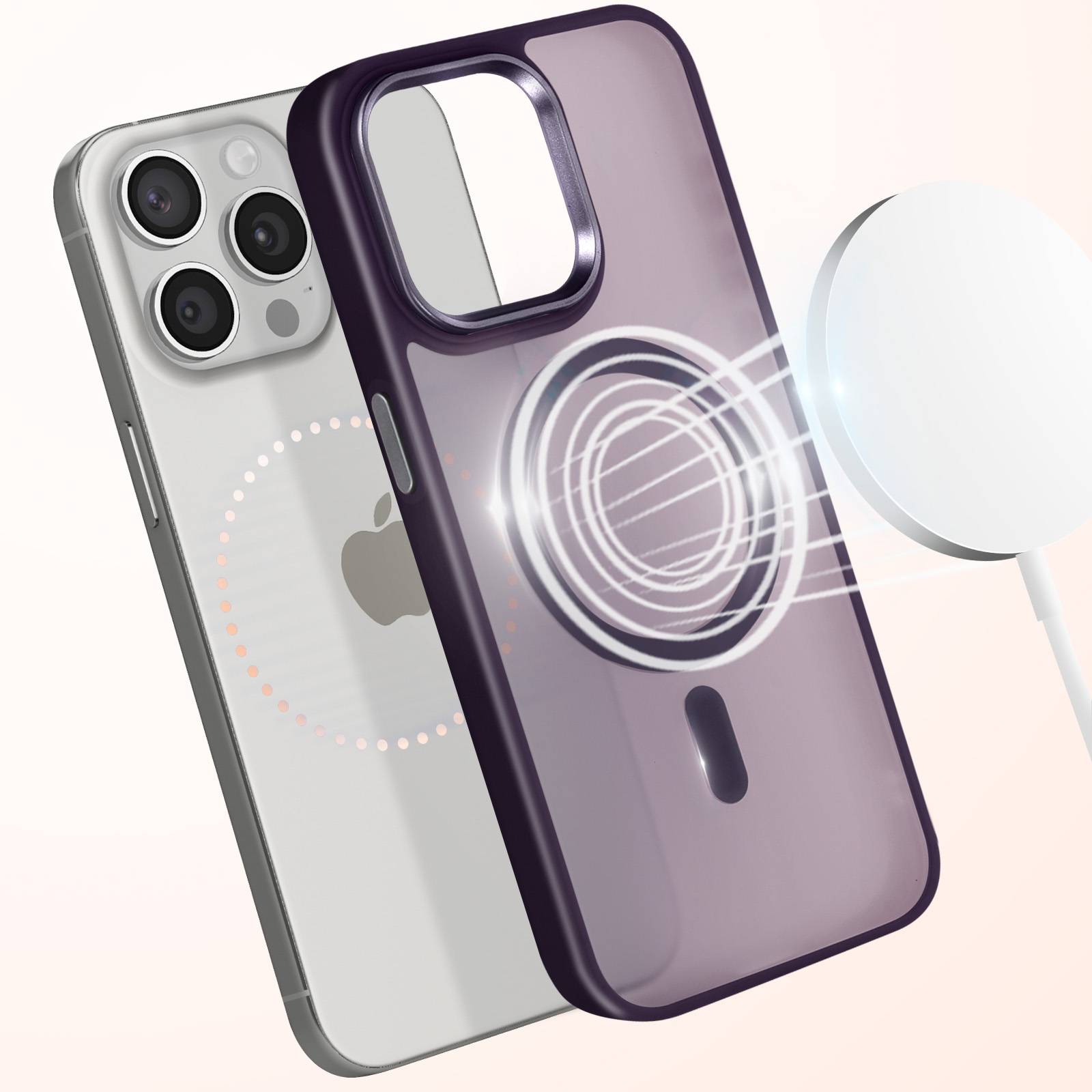 Coque MagSafe pour iPhone 15 Pro Dos Mat Givré Contour-2