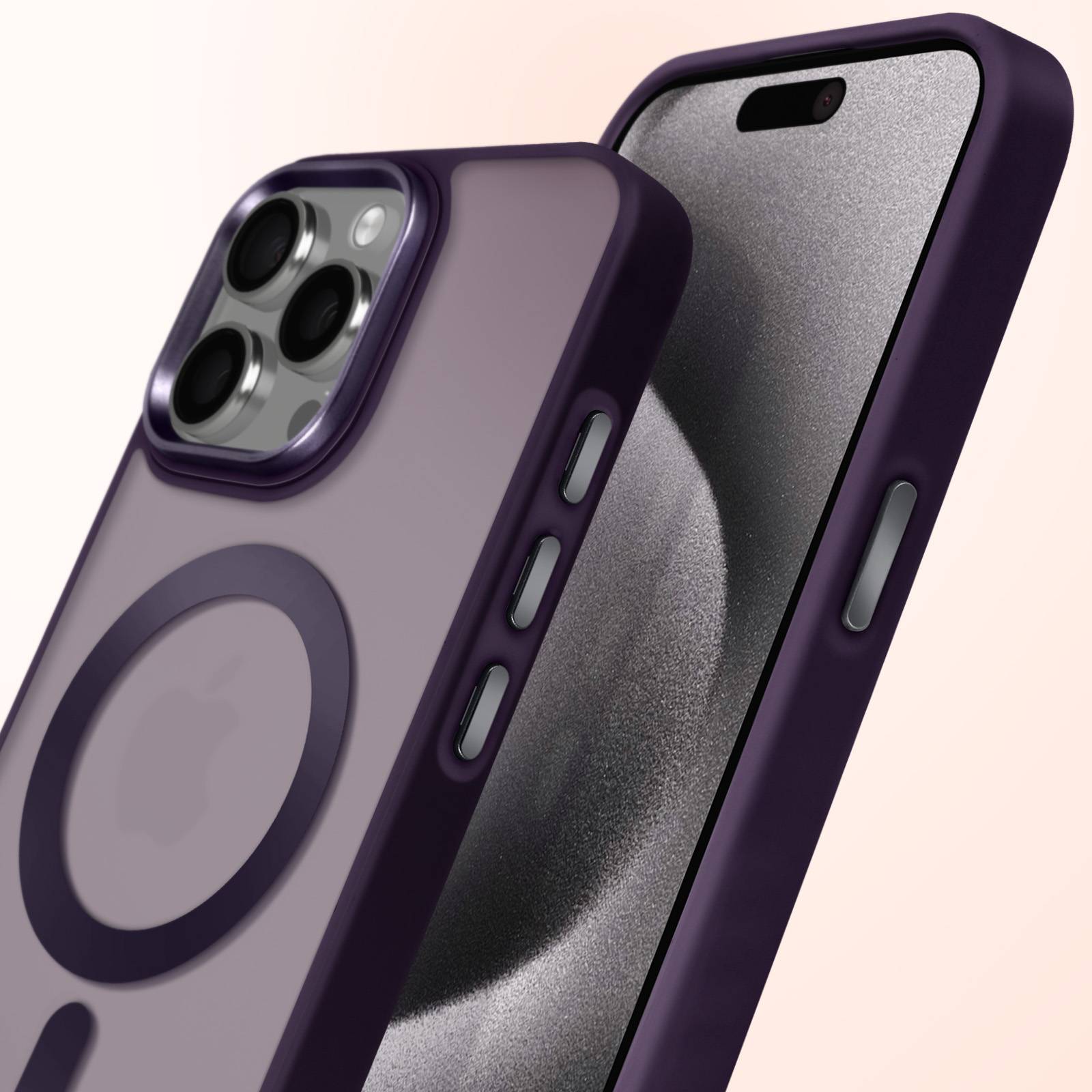 Coque MagSafe pour iPhone 15 Pro Dos Mat Givré Contour-3