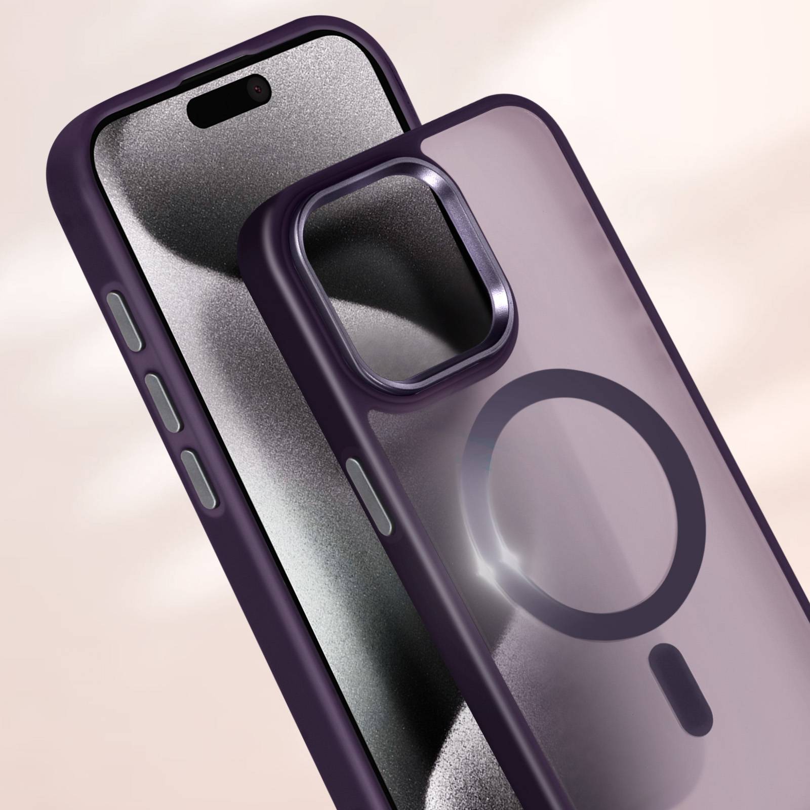 Coque MagSafe pour iPhone 15 Pro Dos Mat Givré Contour-4