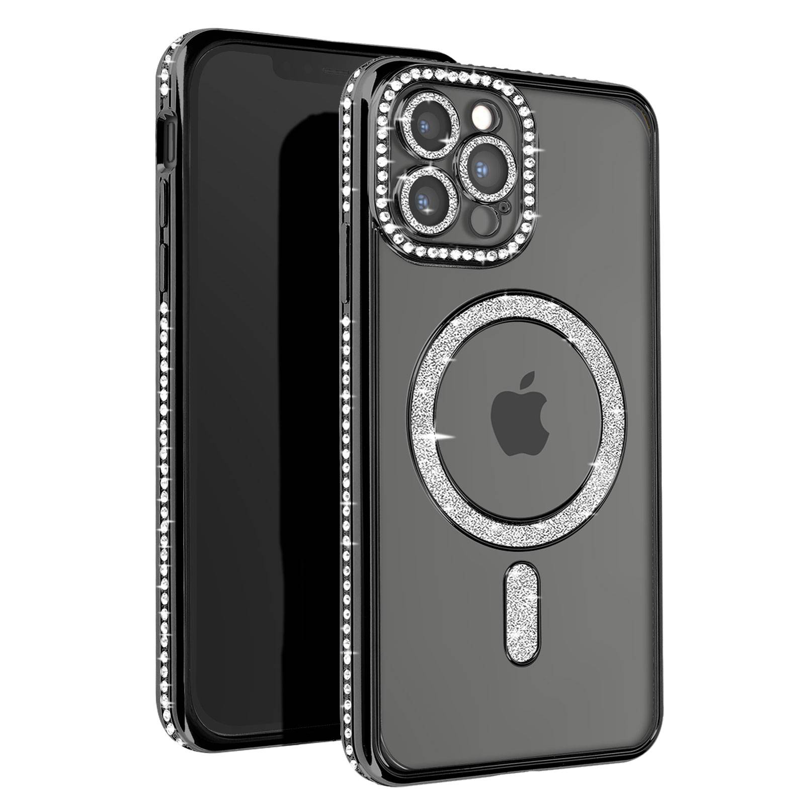 Coque Diamant pour iPhone 13 Pro Max Protection MagSafe Contour Strass-0