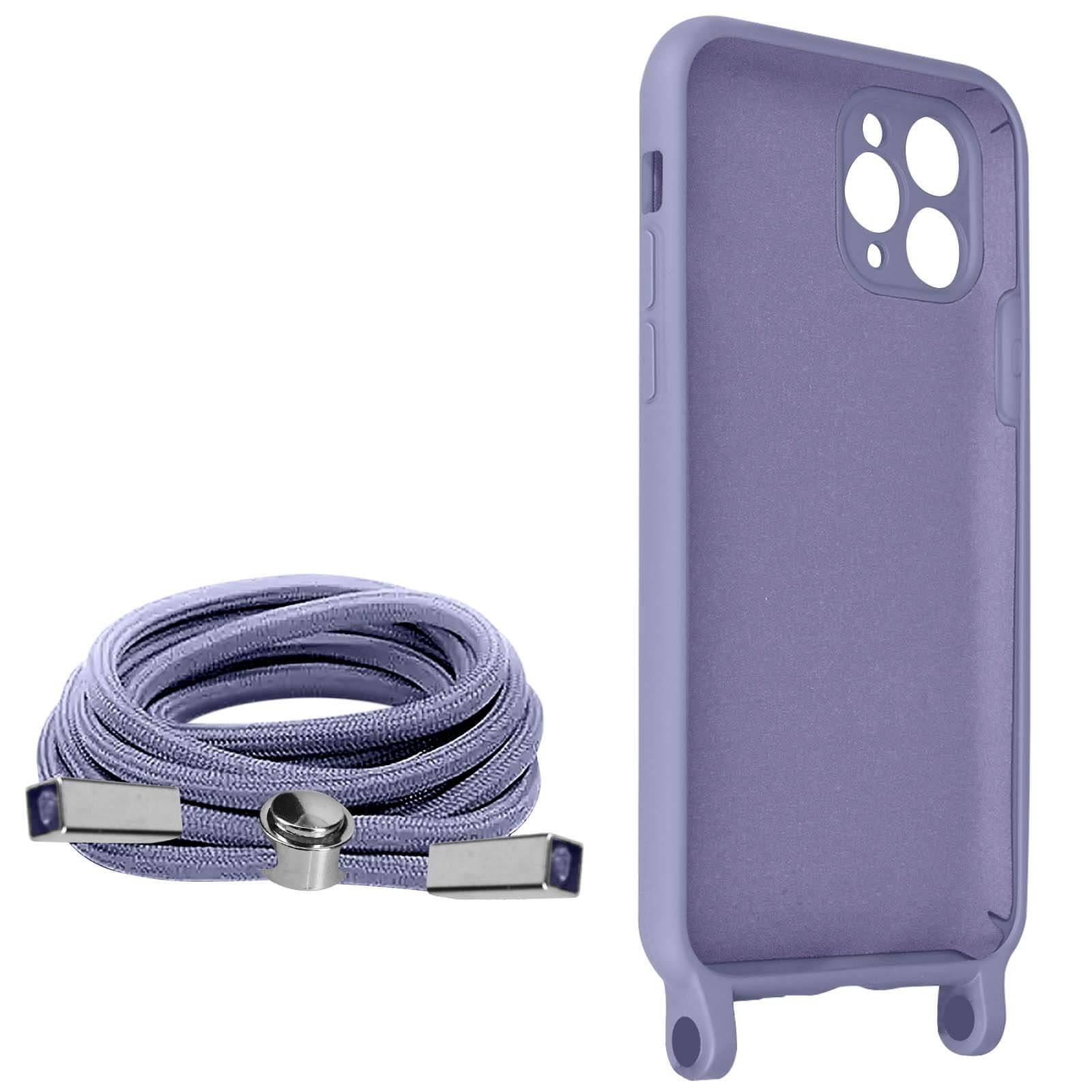 Coque Cordon pour iPhone 11 Pro Max Semi-rigide Lanière Tour du Cou 80cm-1