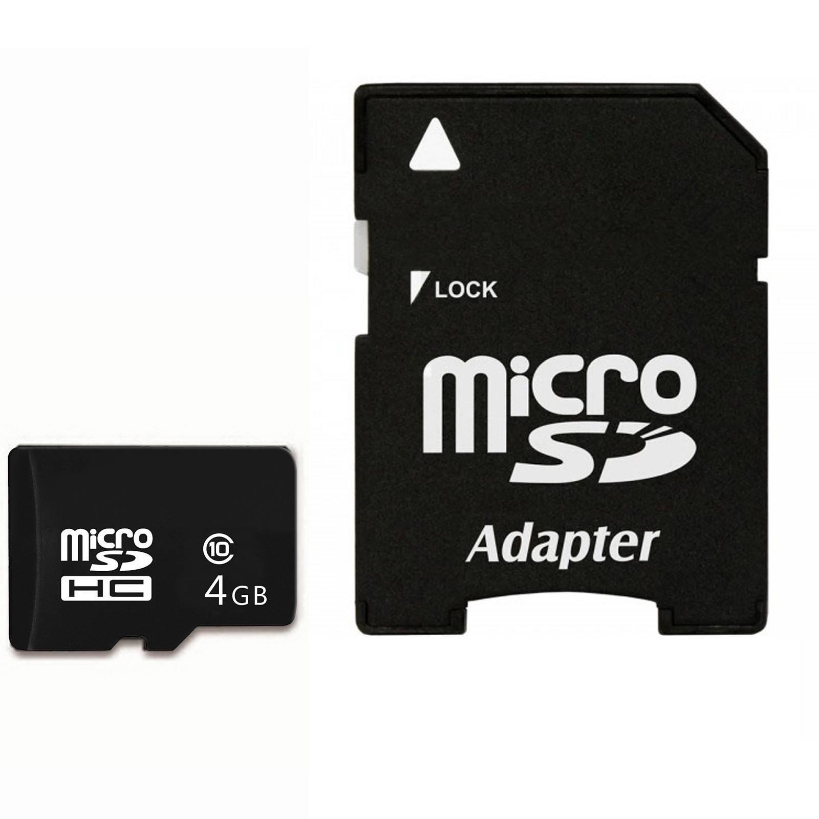 Carte mémoire Micro-SD 4Go classe 10 + Adaptateur SD-0