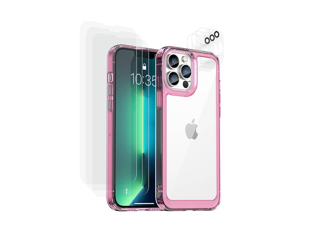 Coque pour iPhone 13 Pro avec 6 Vitres de Protection en Verre Trempé-0