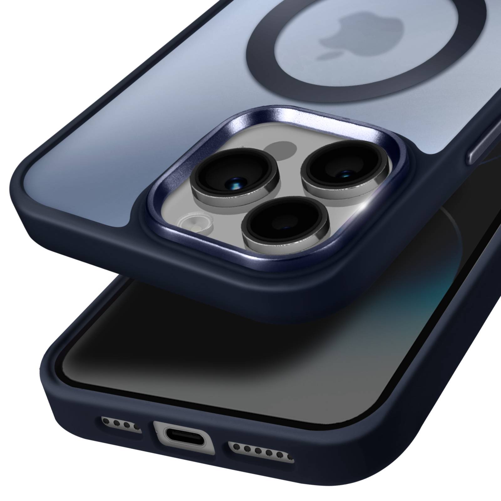 Coque MagSafe pour iPhone 14 Pro Dos Mat Givré Contour-1