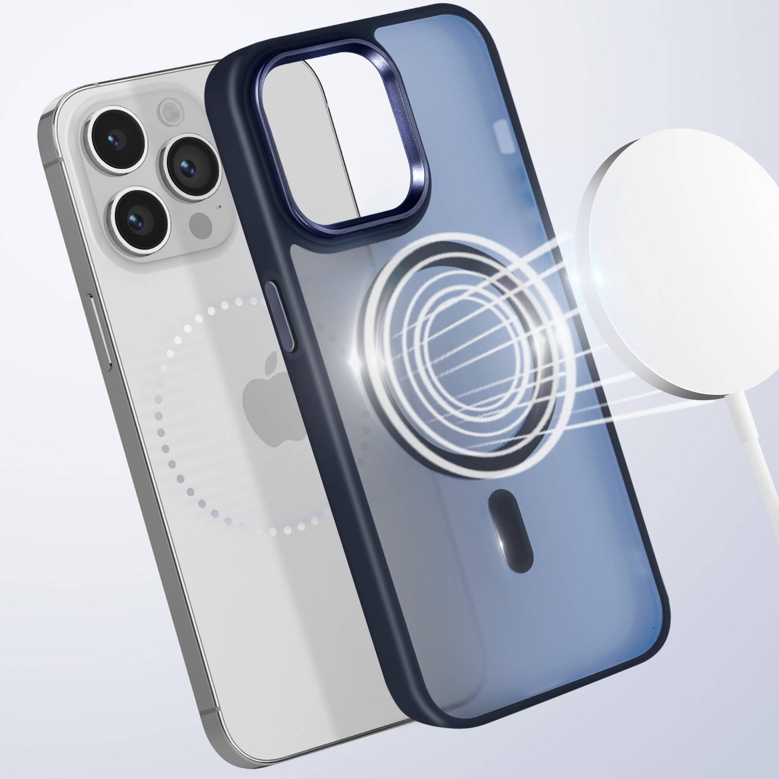 Coque MagSafe pour iPhone 14 Pro Dos Mat Givré Contour-2
