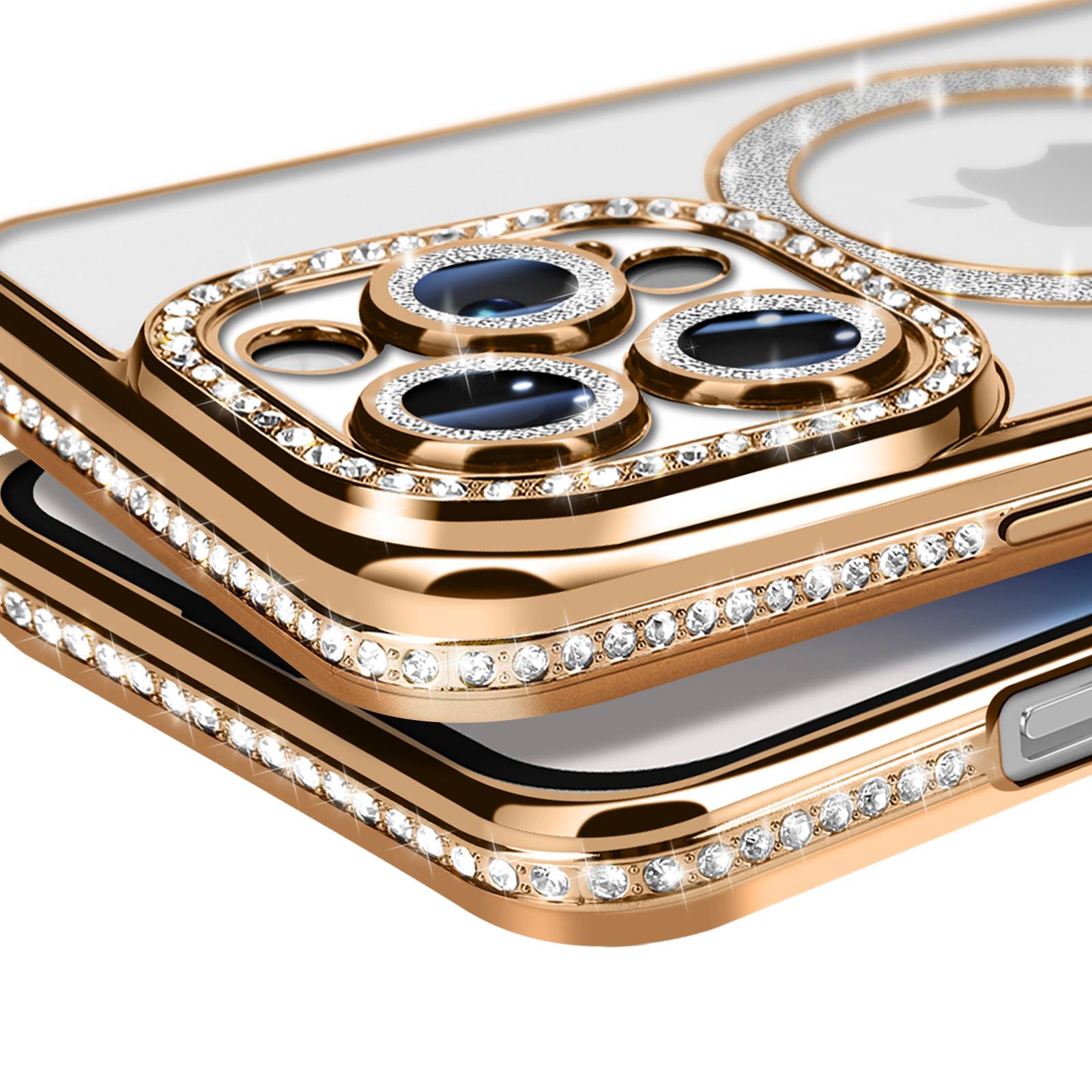 Coque Diamant pour iPhone 14 Pro MagSafe Contour Strass-2