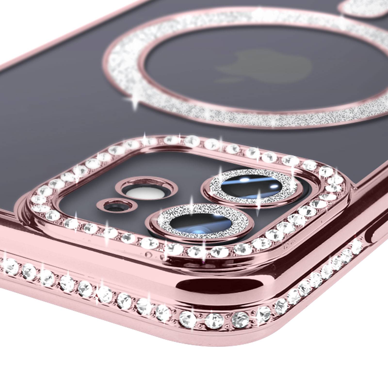 Coque Diamant pour iPhone 12 Protection MagSafe Contour Strass-2