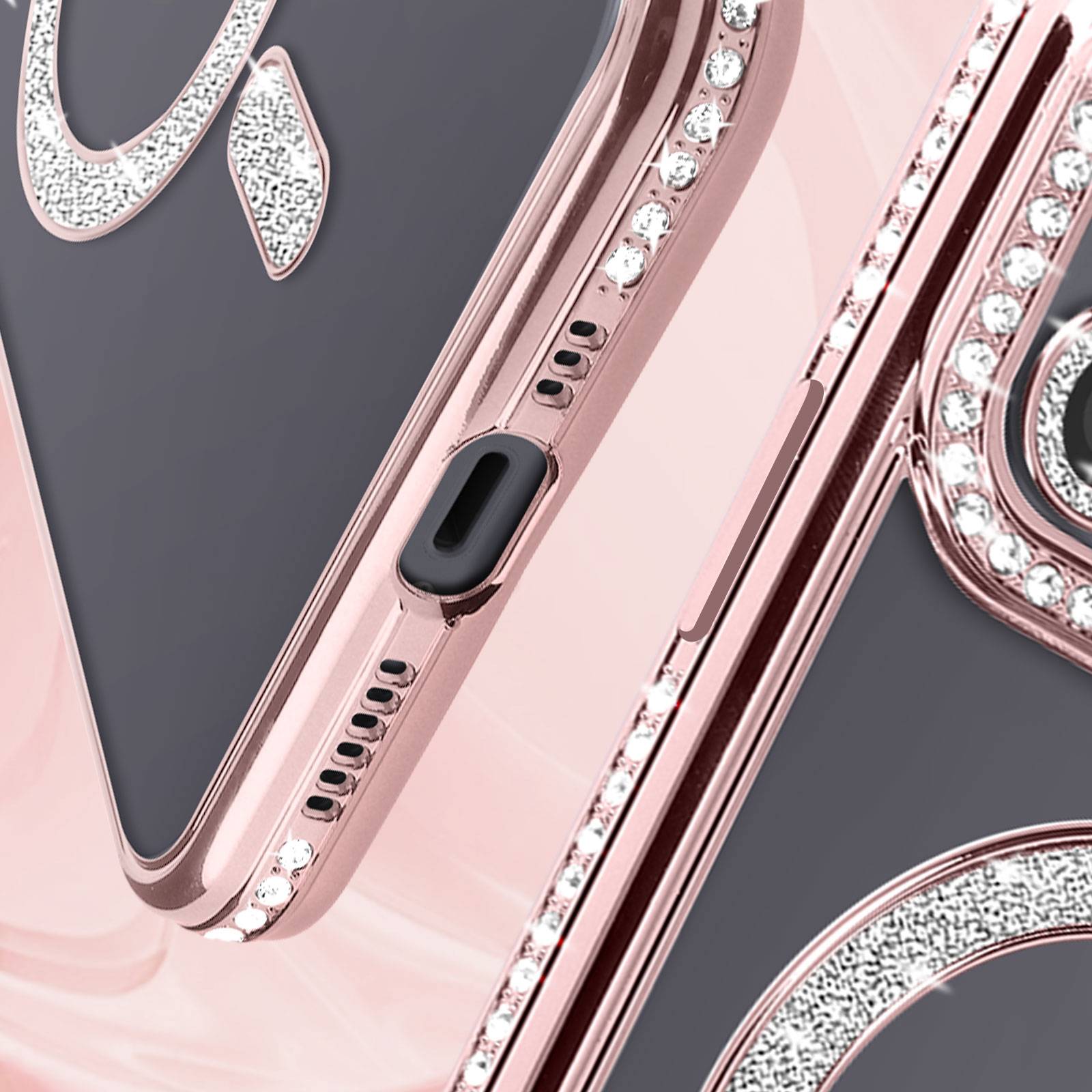 Coque Diamant pour iPhone 12 Protection MagSafe Contour Strass-3