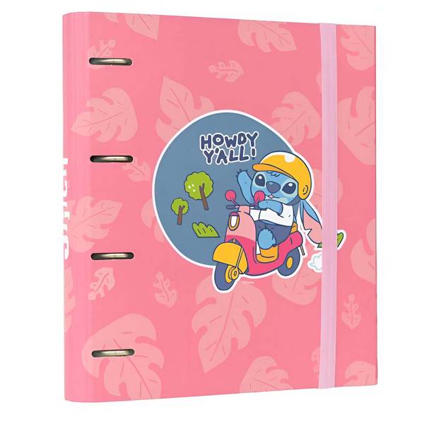 Classeur A4 Stitch 4 Anneaux Élastique Modèle Howdy Y’all Élégant Rigide