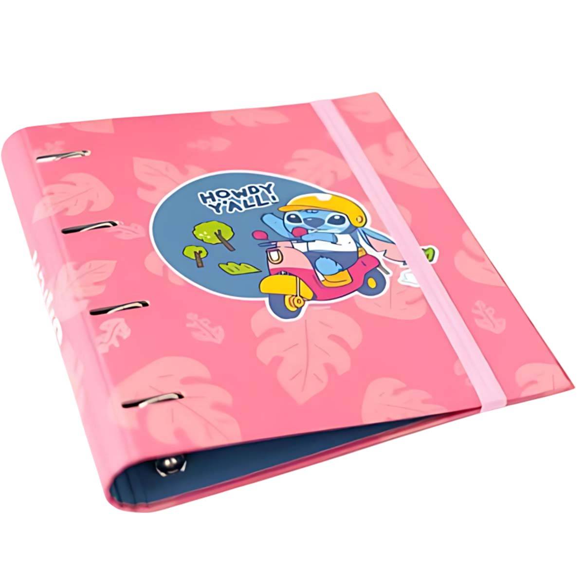 Classeur A4 Stitch 4 Anneaux Élastique Modèle Howdy Y’all Élégant Rigide-1