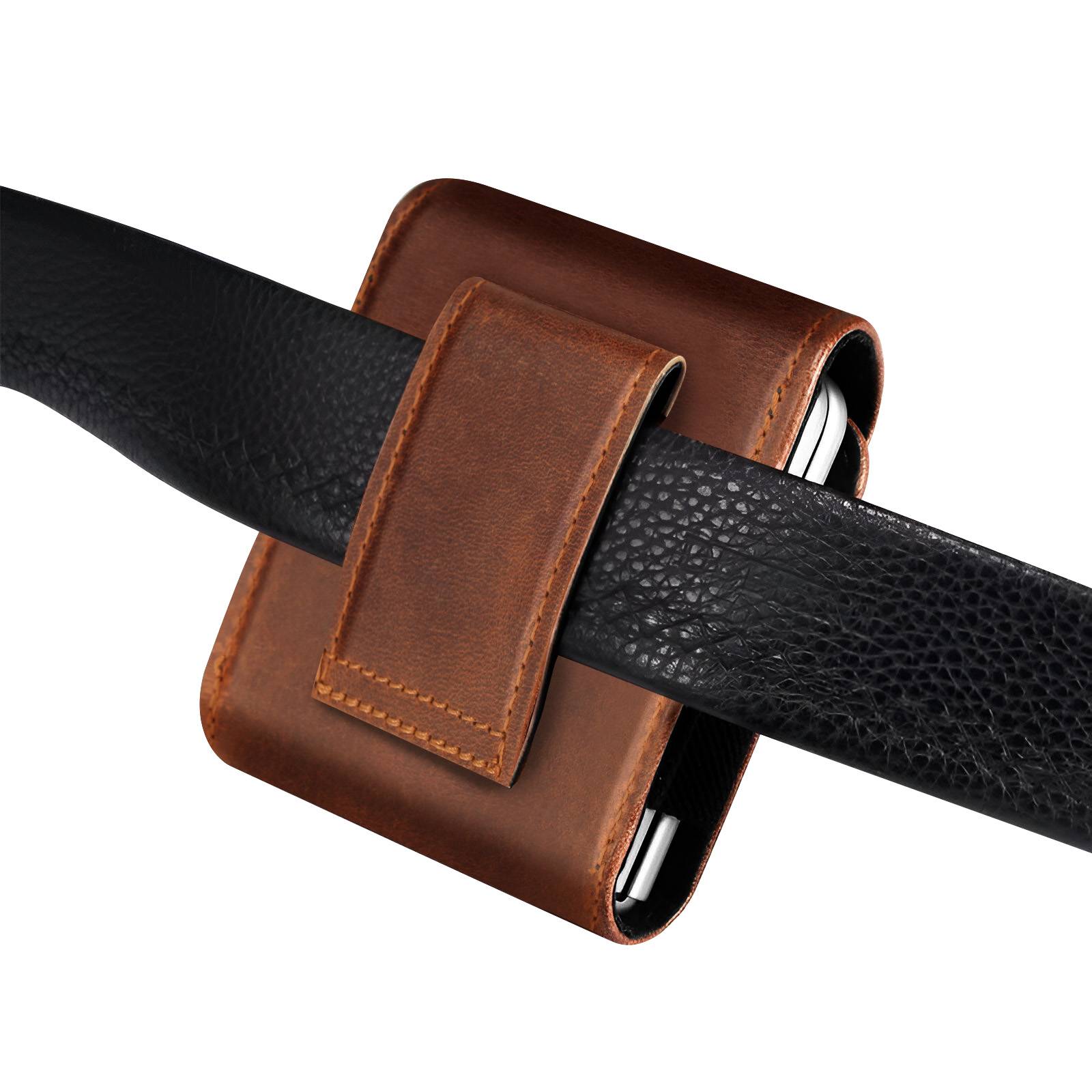 Étui Ceinture Universel pour Téléphone Pliable Cuir Fermeture Aimantée-2