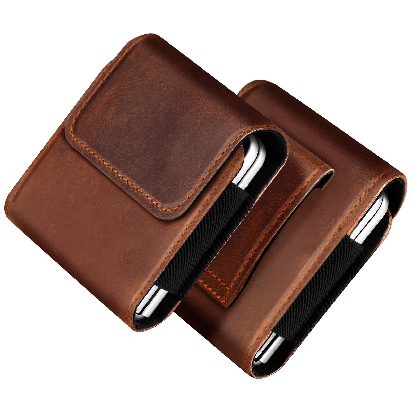 Étui Ceinture Universel pour Téléphone Pliable Cuir Fermeture Aimantée-4