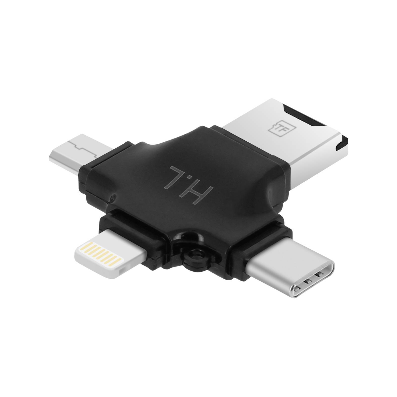 Lecteur Carte Micro-SD 4 en 1 USB-C / Lightning / Micro-USB / USB Compact-0